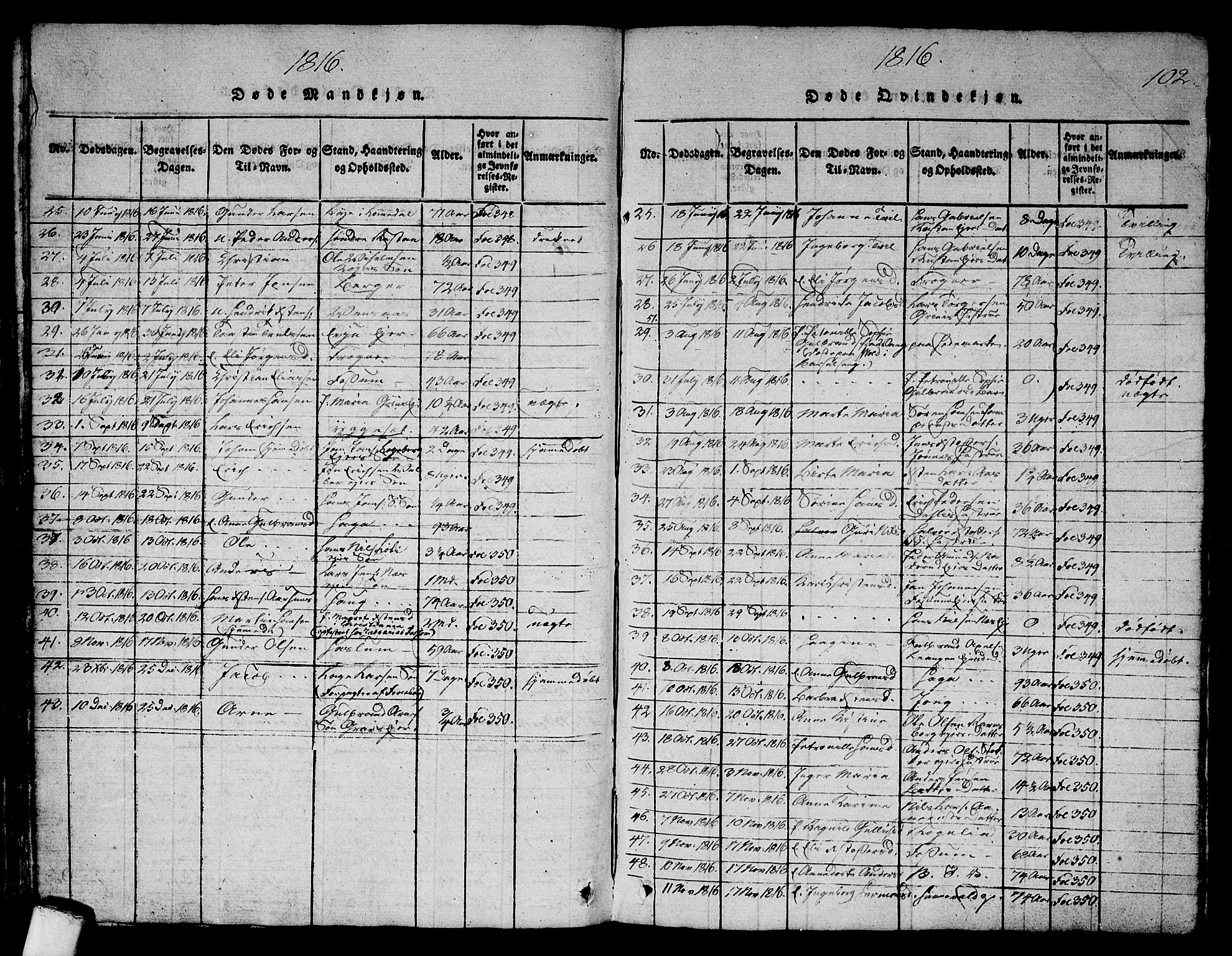 Asker prestekontor Kirkebøker, SAO/A-10256a/G/Ga/L0001: Parish register (copy) no. I 1, 1814-1830, p. 102
