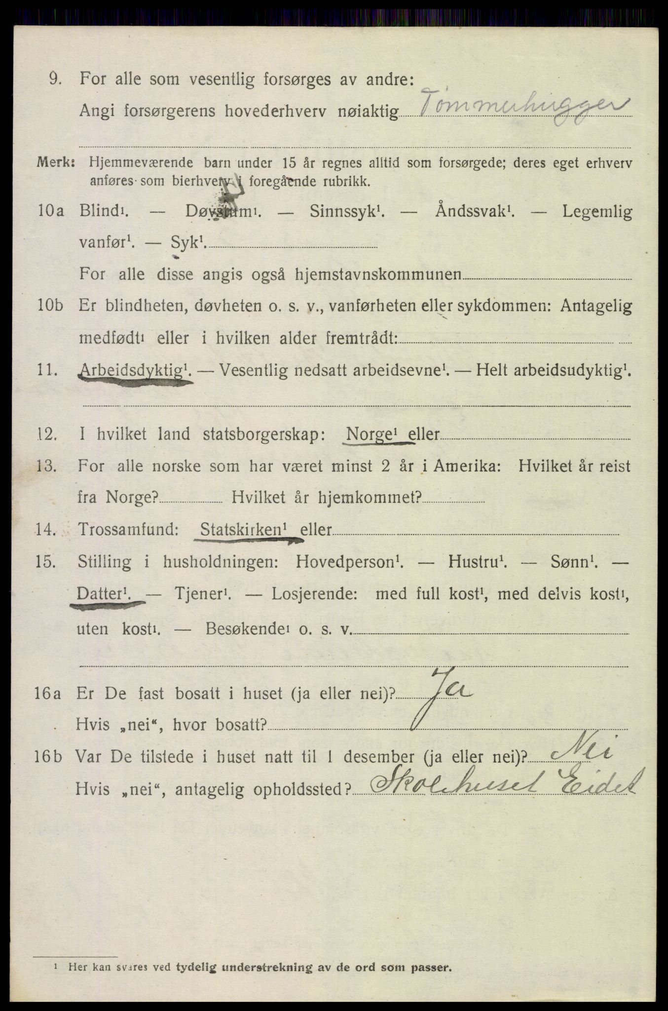 SAH, 1920 census for Trysil, 1920, p. 7610
