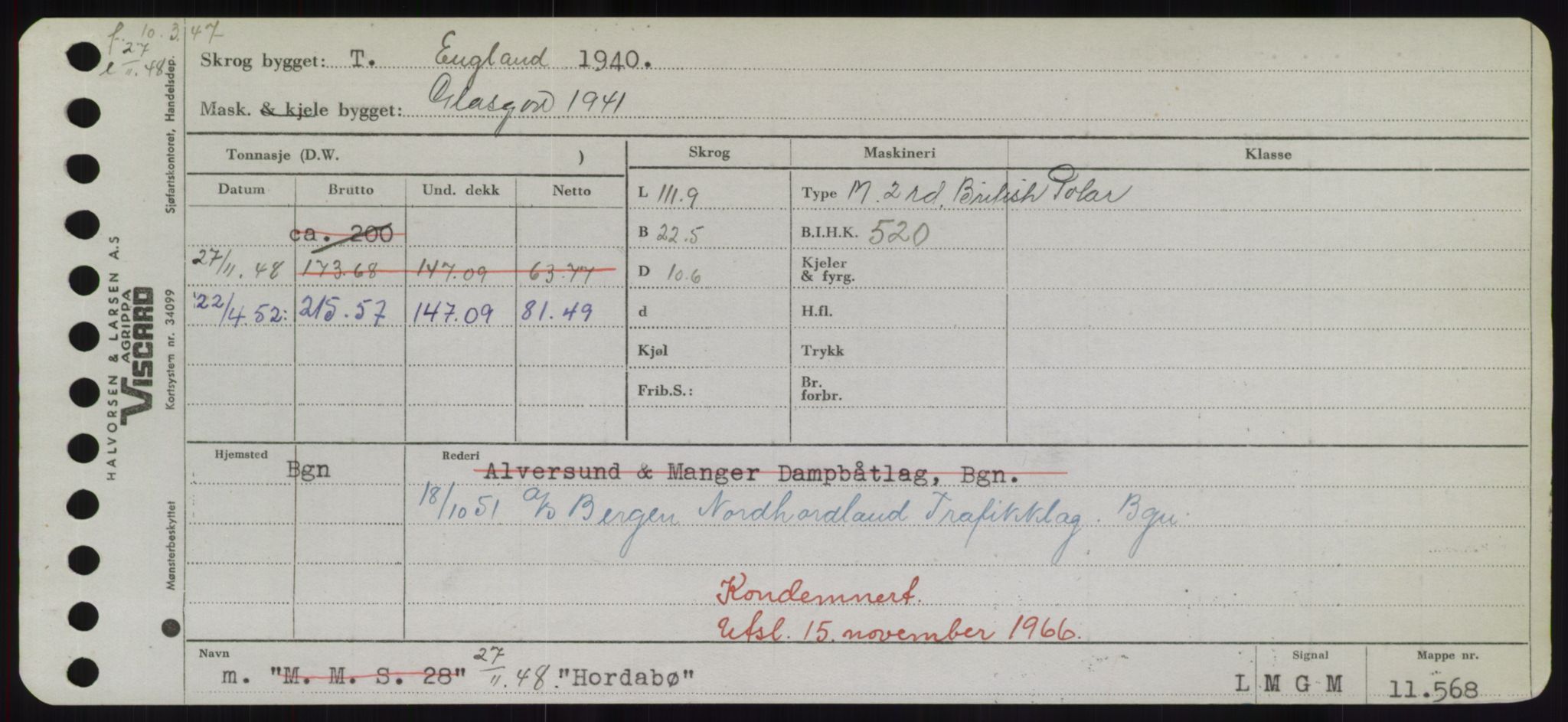 Sjøfartsdirektoratet med forløpere, Skipsmålingen, RA/S-1627/H/Hd/L0017: Fartøy, Holi-Hå, p. 67