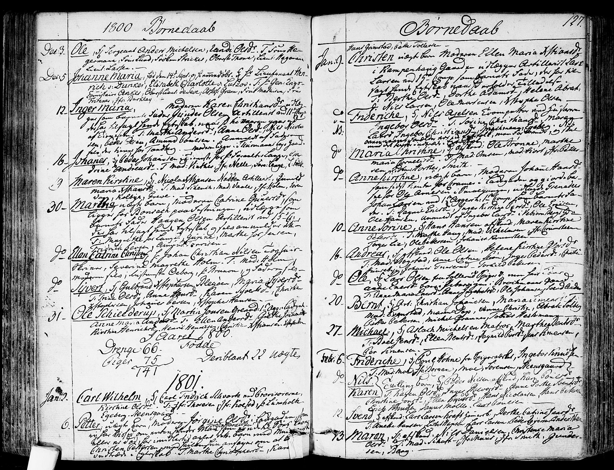 Garnisonsmenigheten Kirkebøker, SAO/A-10846/F/Fa/L0003: Parish register (official) no. 3, 1777-1809, p. 127