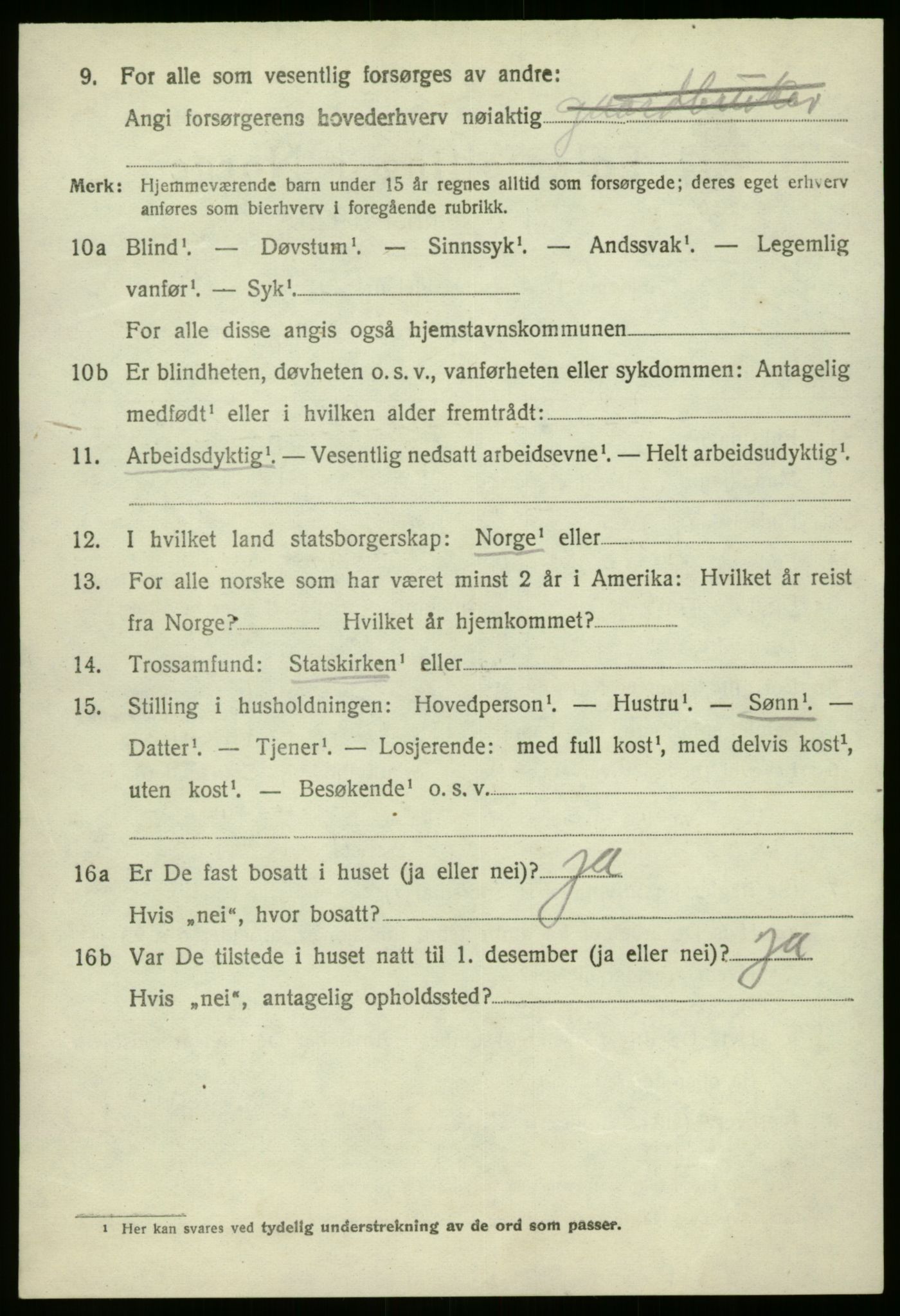 SAB, 1920 census for Kinn, 1920, p. 2264