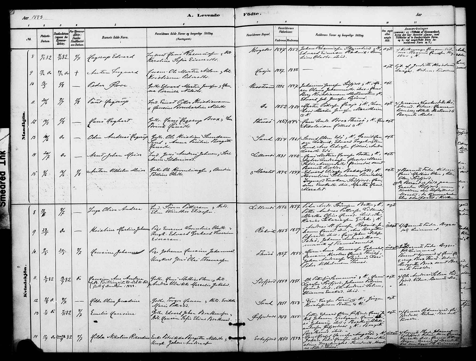Lenvik sokneprestembete, AV/SATØ-S-1310/H/Ha/Haa/L0012kirke: Parish register (official) no. 12, 1880-1895