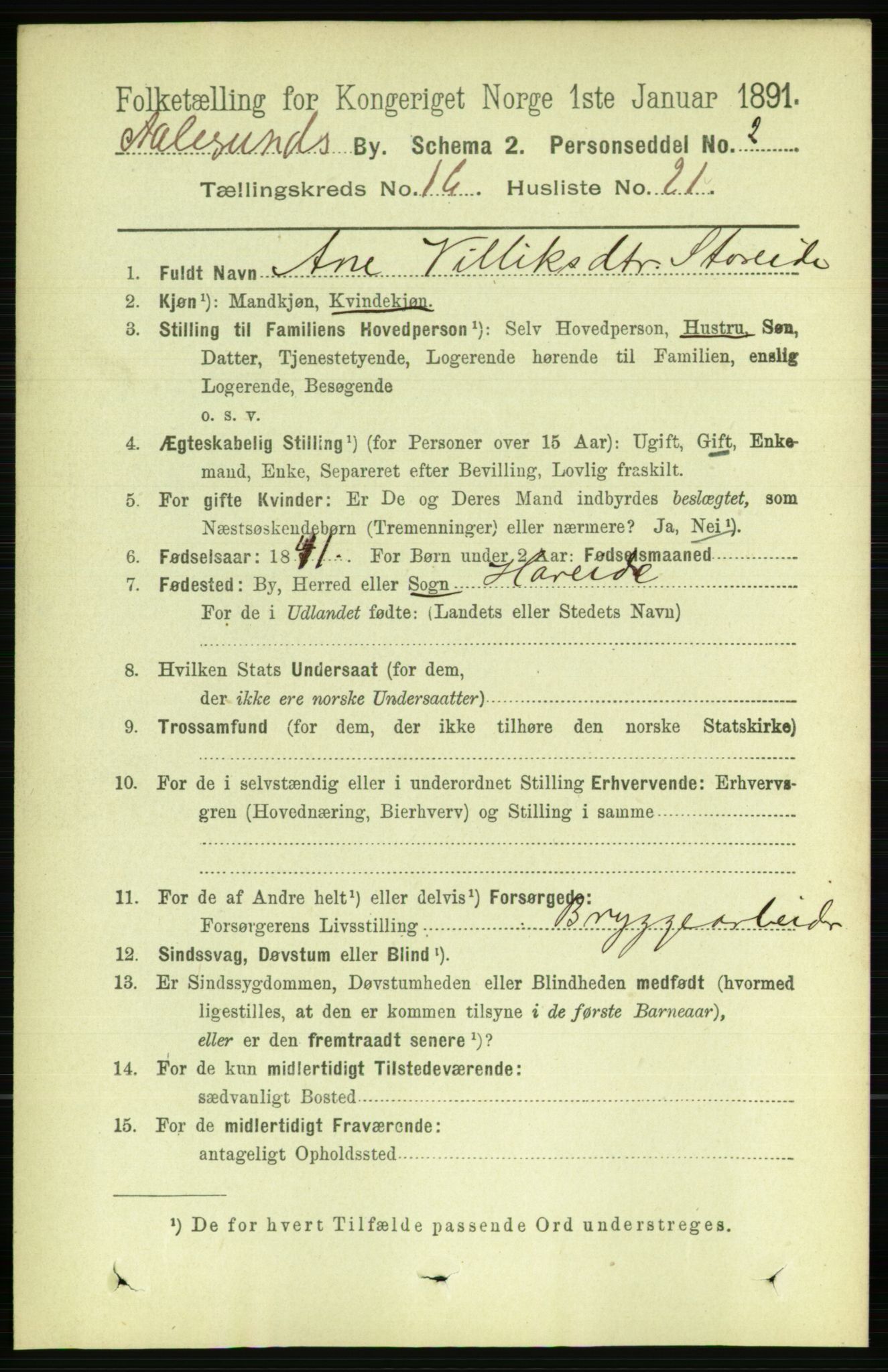 RA, 1891 census for 1501 Ålesund, 1891, p. 9783