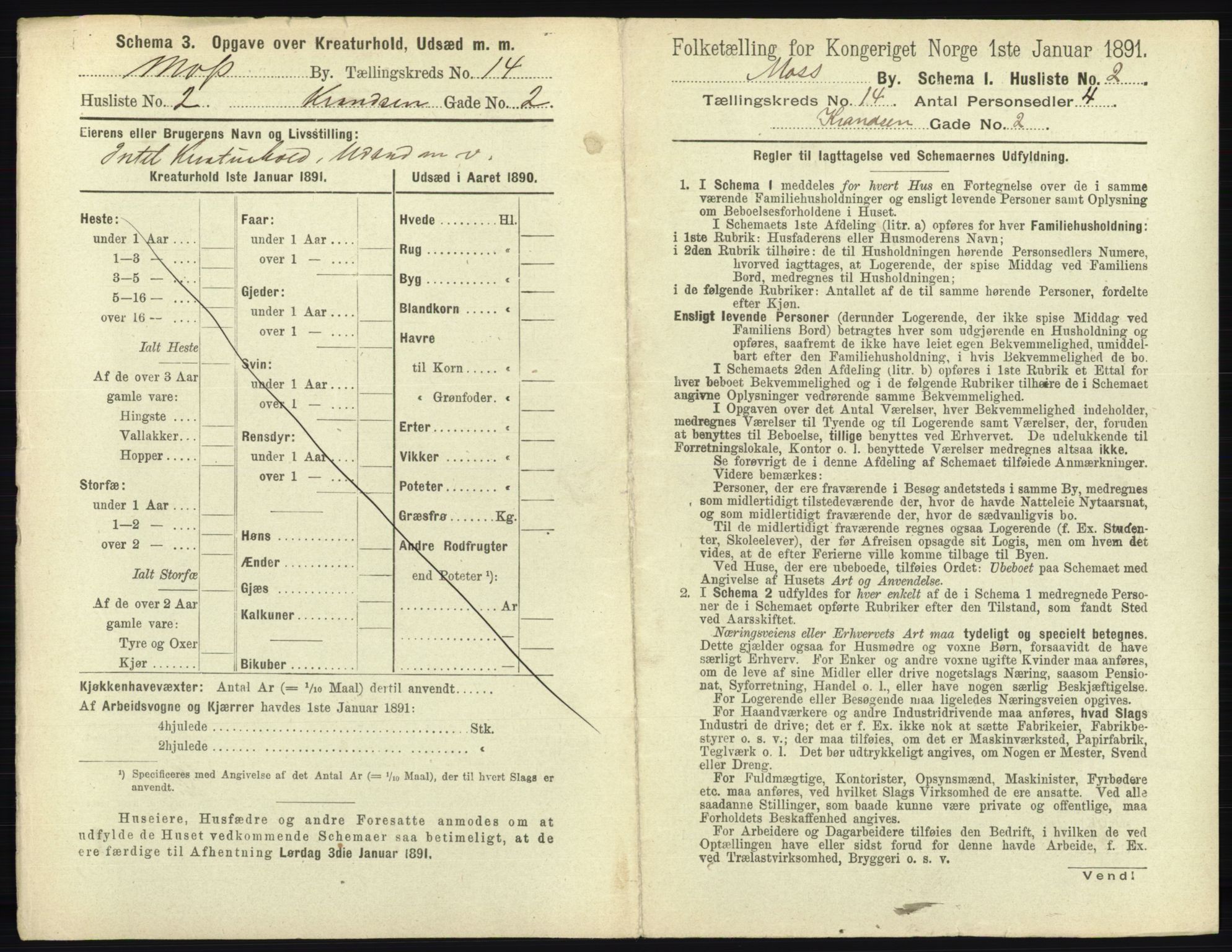 RA, 1891 census for 0104 Moss, 1891, p. 934