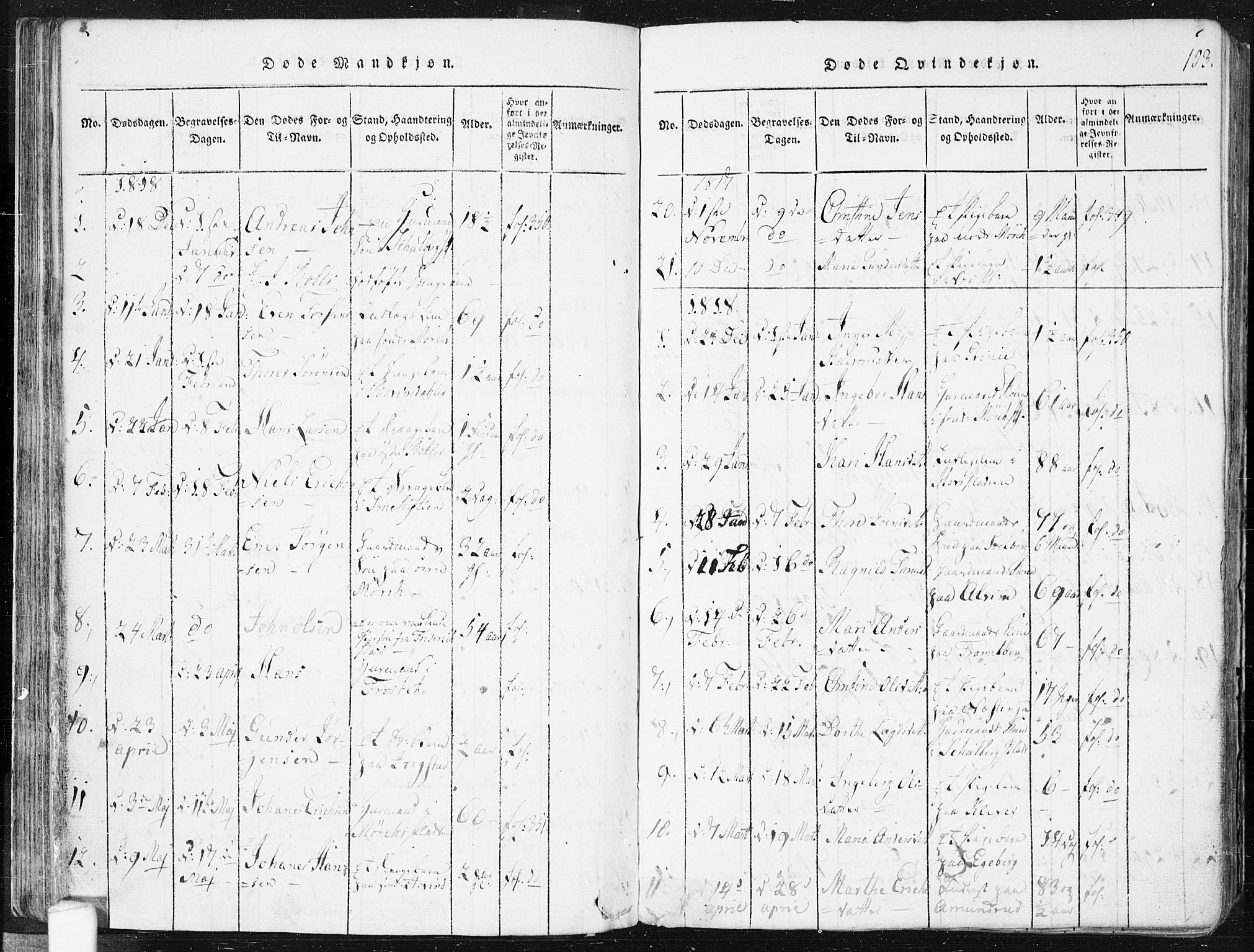 Spydeberg prestekontor Kirkebøker, AV/SAO-A-10924/F/Fa/L0004: Parish register (official) no. I 4, 1814-1841, p. 103