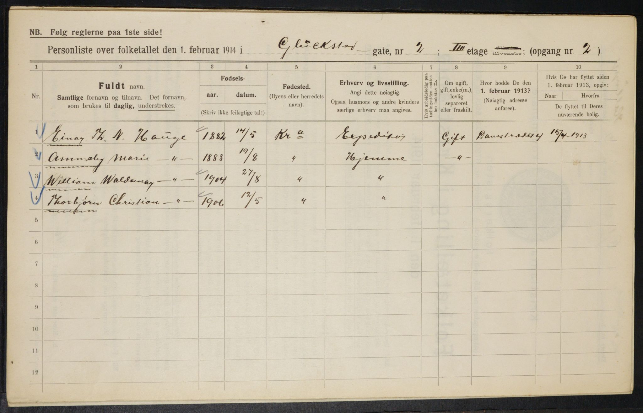 OBA, Municipal Census 1914 for Kristiania, 1914, p. 29510