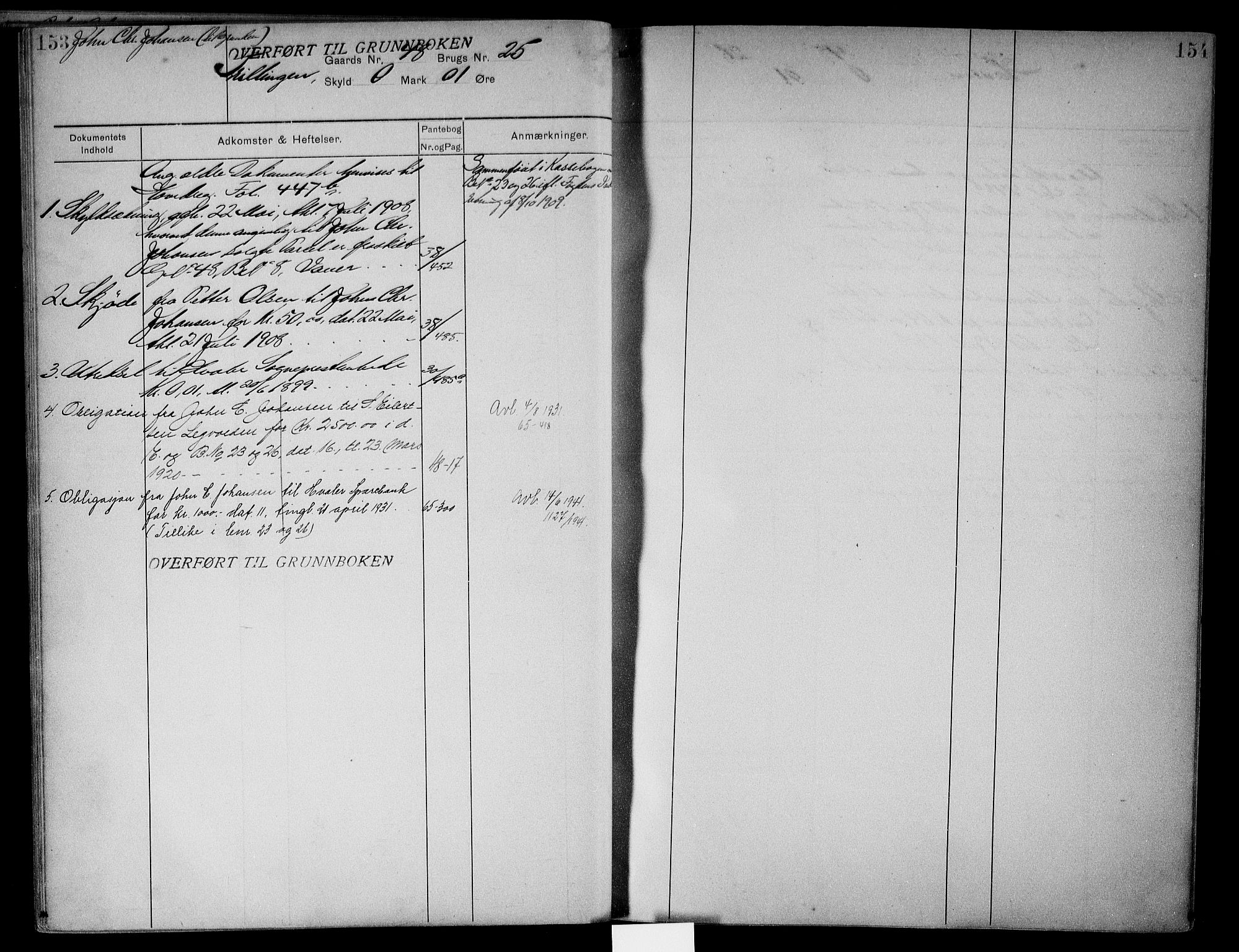 Onsøy sorenskriveri, SAO/A-10474/G/Gb/Gbc/L0002: Mortgage register no. III 2, 1905, p. 153-154
