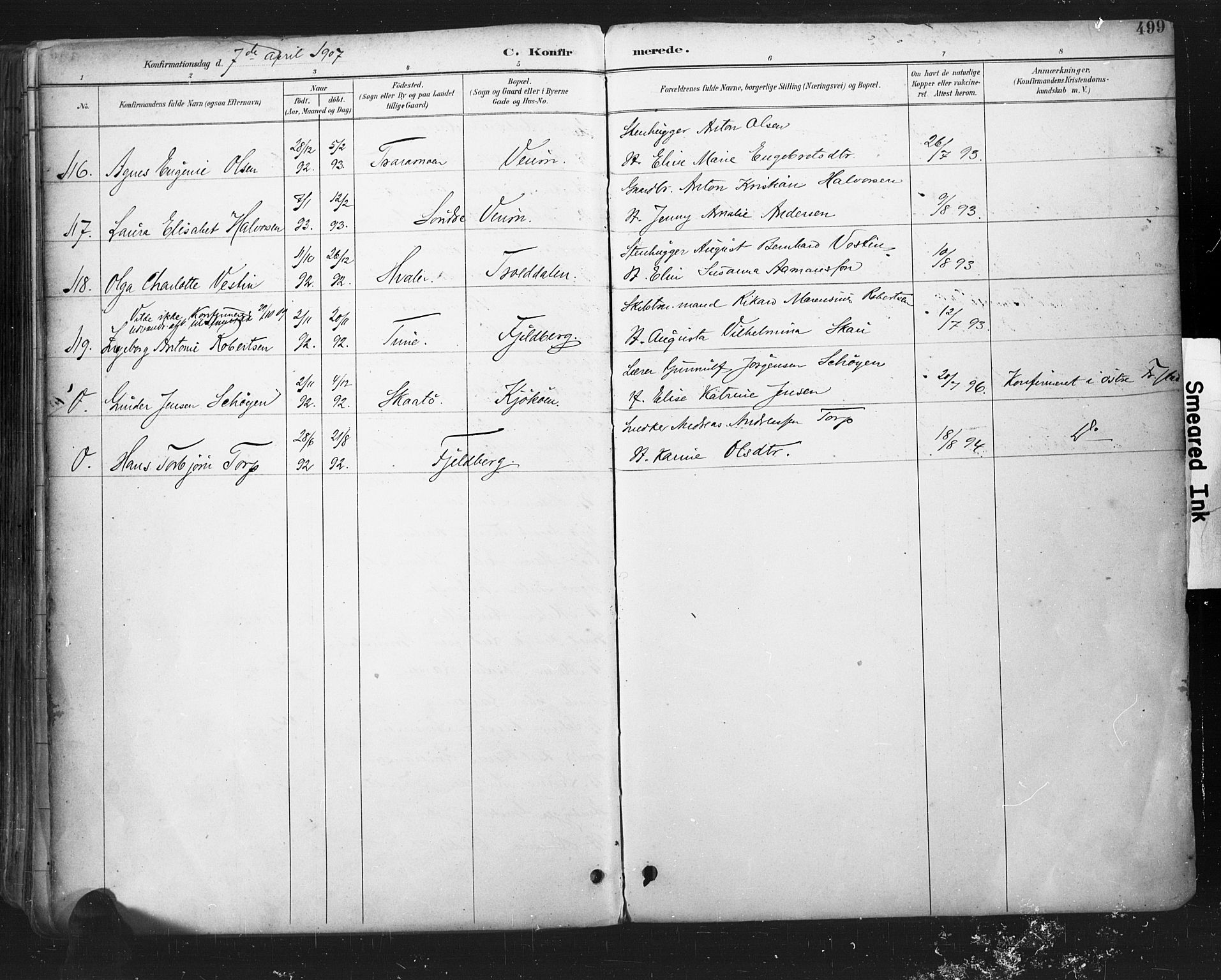 Glemmen prestekontor Kirkebøker, AV/SAO-A-10908/F/Fa/L0013: Parish register (official) no. 13, 1892-1907, p. 499