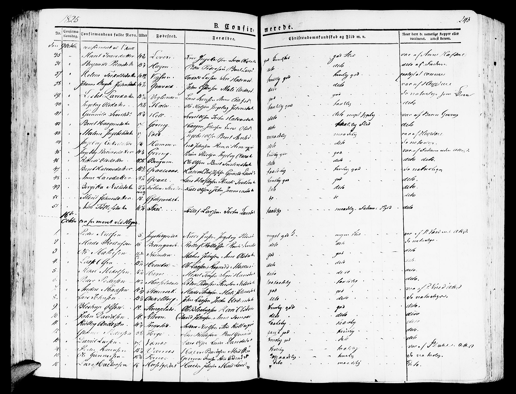 Ministerialprotokoller, klokkerbøker og fødselsregistre - Nord-Trøndelag, AV/SAT-A-1458/709/L0070: Parish register (official) no. 709A10, 1820-1832, p. 243