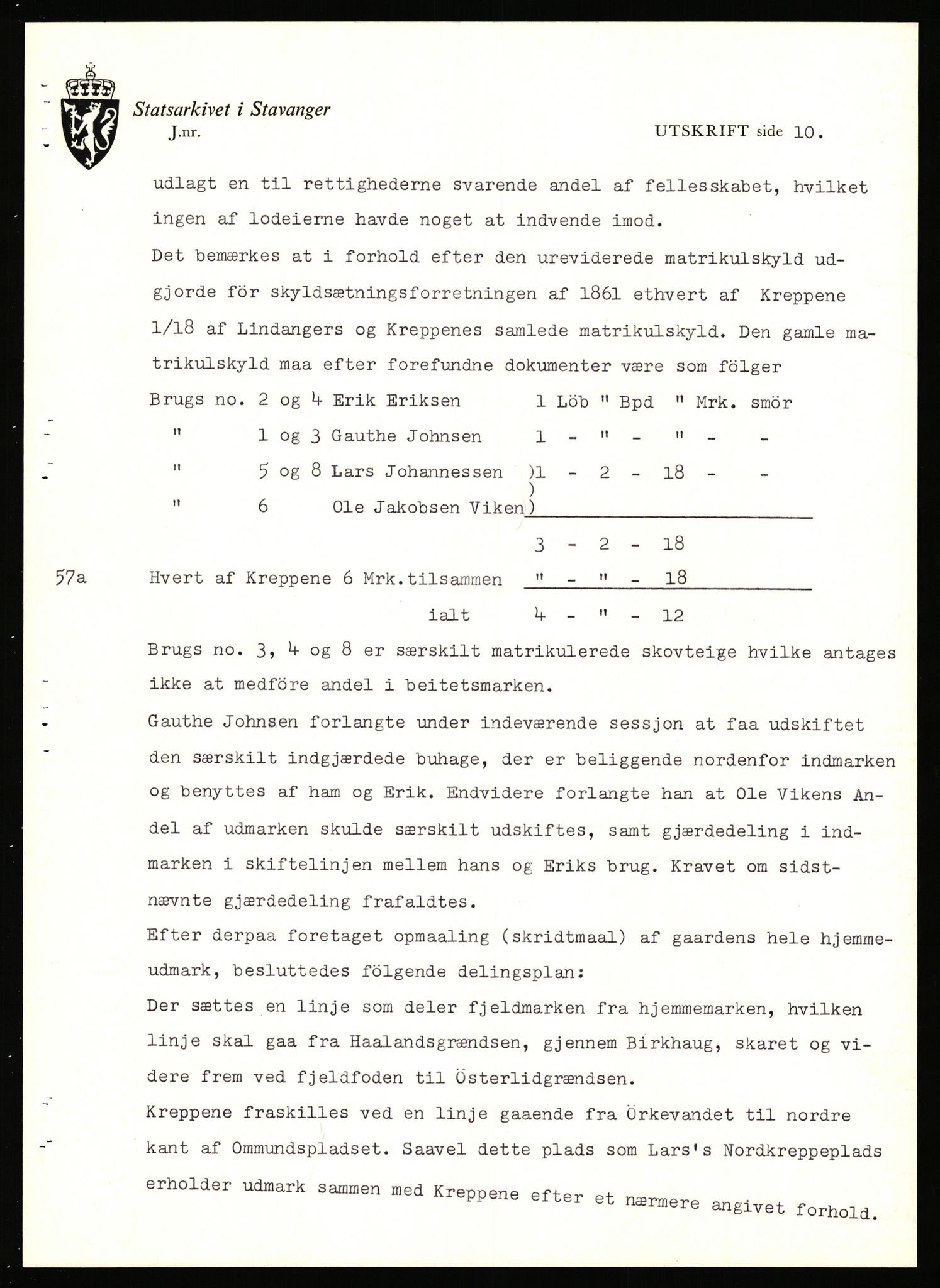 Statsarkivet i Stavanger, SAST/A-101971/03/Y/Yj/L0048: Avskrifter sortert etter gårdsnavn: Kluge - Kristianslyst, 1750-1930, p. 497