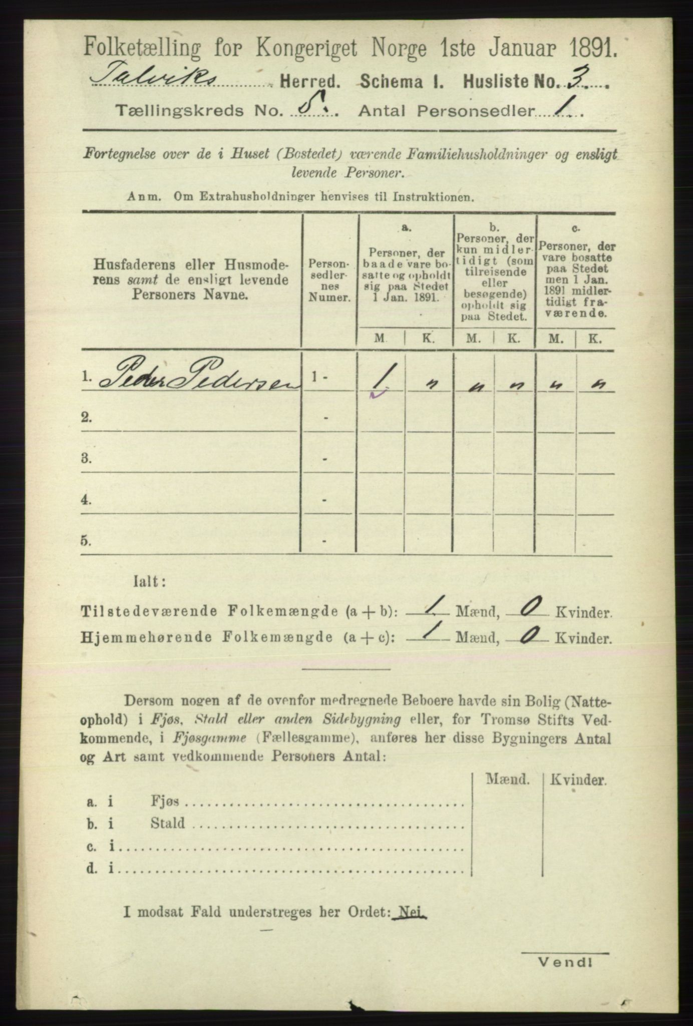 RA, 1891 census for 2013 Talvik, 1891, p. 1305