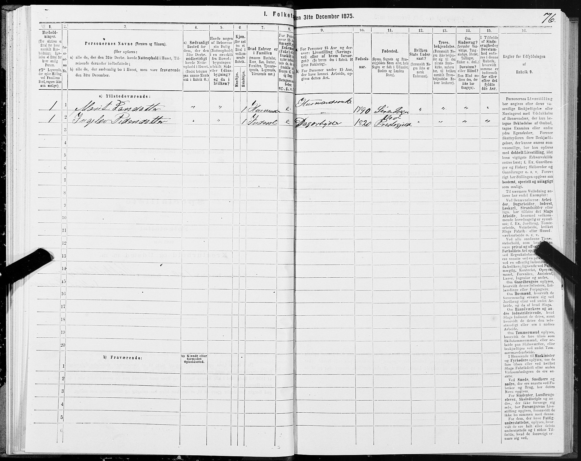 SAT, 1875 census for 1543P Nesset, 1875, p. 4076