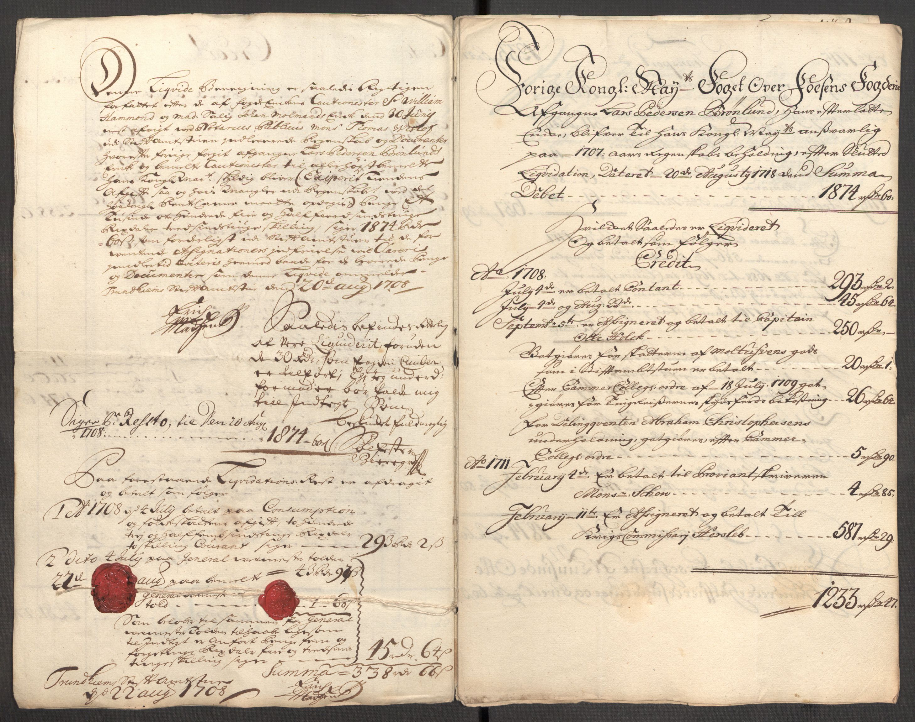 Rentekammeret inntil 1814, Reviderte regnskaper, Fogderegnskap, AV/RA-EA-4092/R57/L3857: Fogderegnskap Fosen, 1706-1707, p. 295