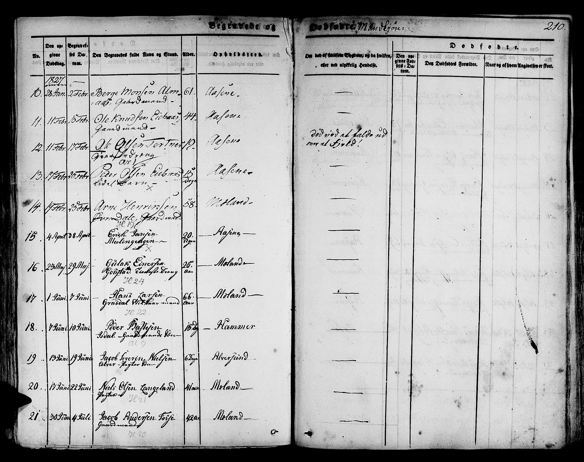 Hamre sokneprestembete, SAB/A-75501/H/Ha/Haa/Haaa/L0011: Parish register (official) no. A 11, 1826-1834, p. 210
