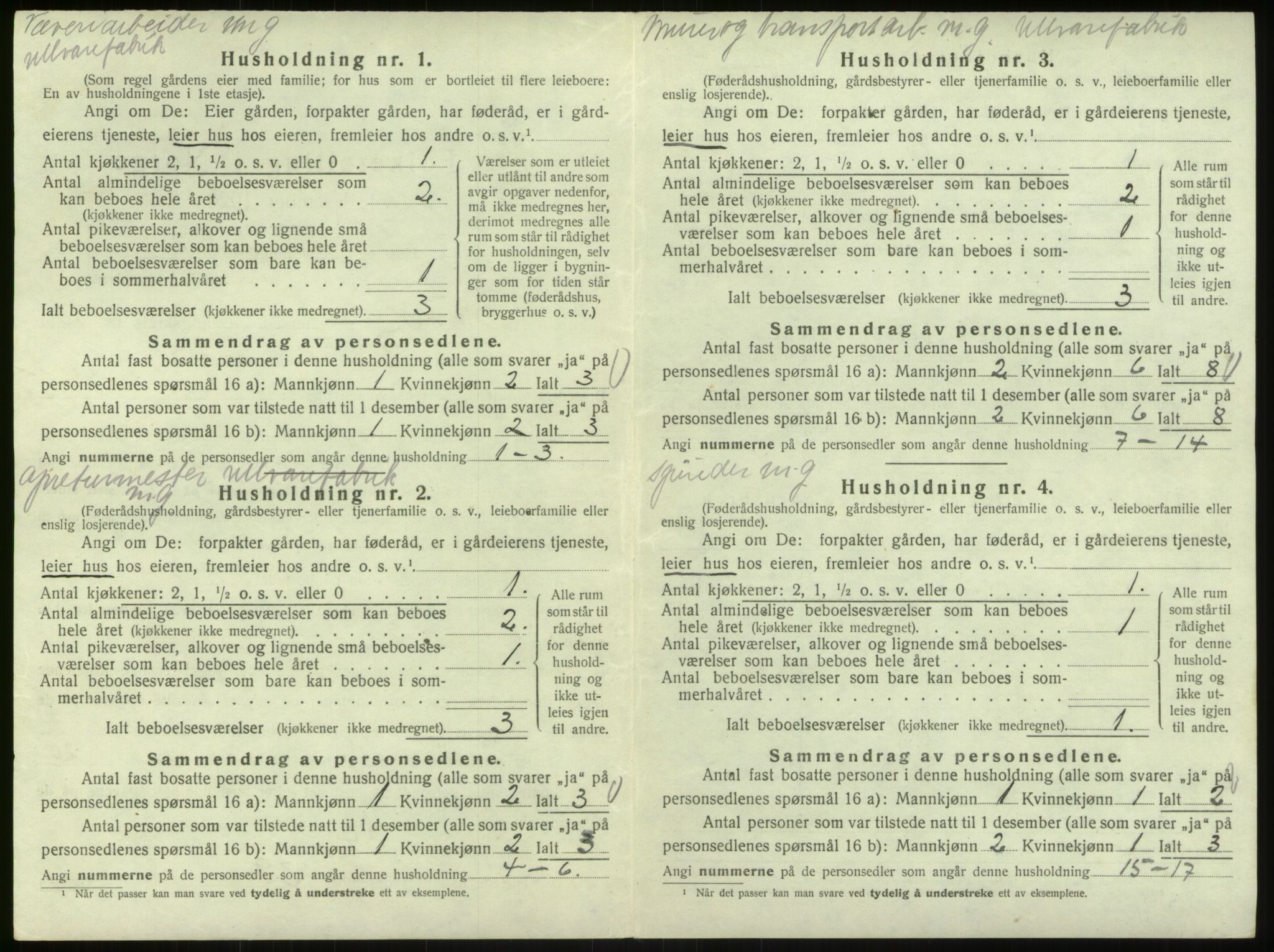 SAB, 1920 census for Bruvik, 1920, p. 749