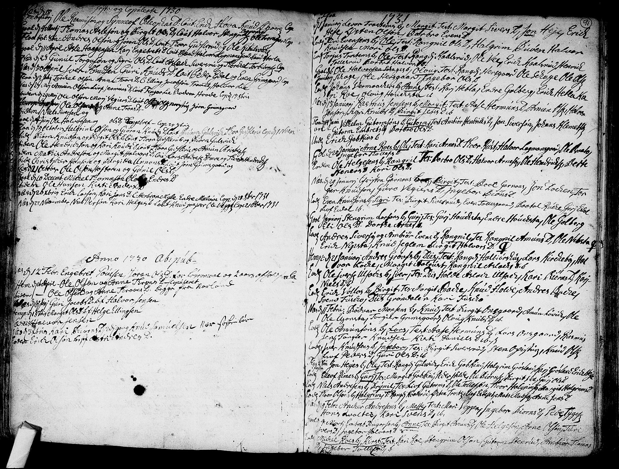 Nes kirkebøker, SAKO/A-236/F/Fa/L0002: Parish register (official) no. 2, 1707-1759, p. 91