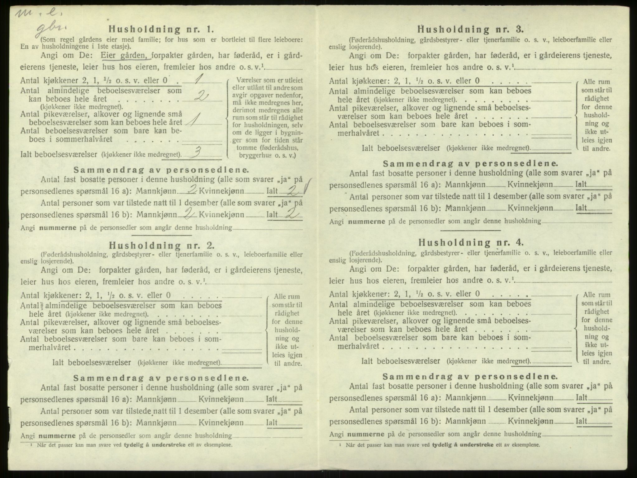 SAB, 1920 census for Hafslo, 1920, p. 153