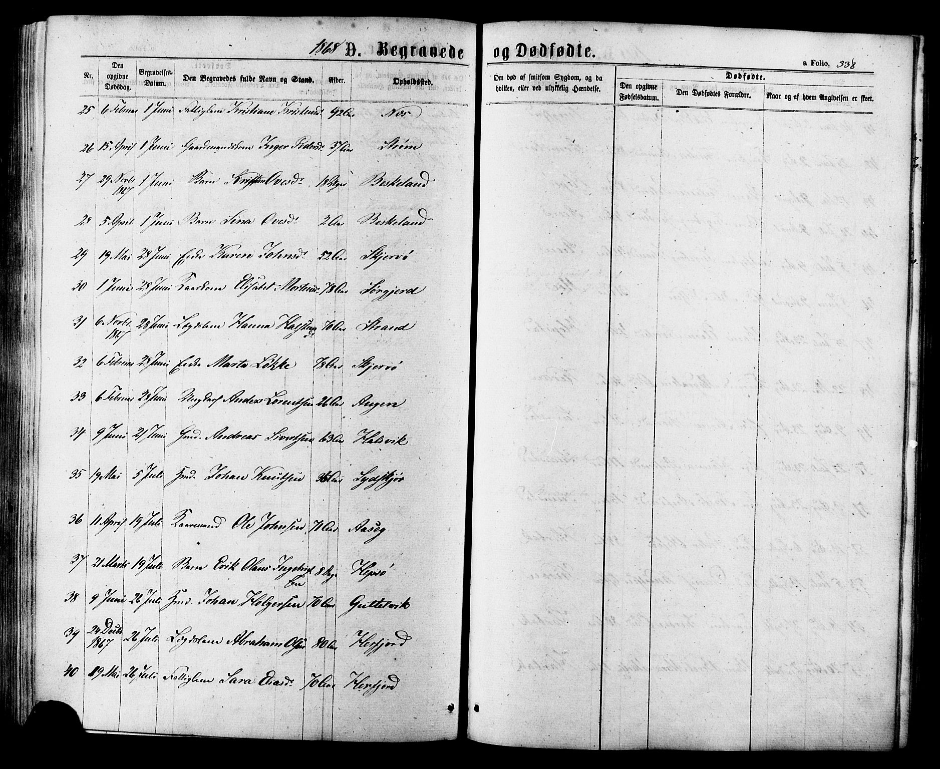 Ministerialprotokoller, klokkerbøker og fødselsregistre - Sør-Trøndelag, AV/SAT-A-1456/657/L0706: Parish register (official) no. 657A07, 1867-1878, p. 338