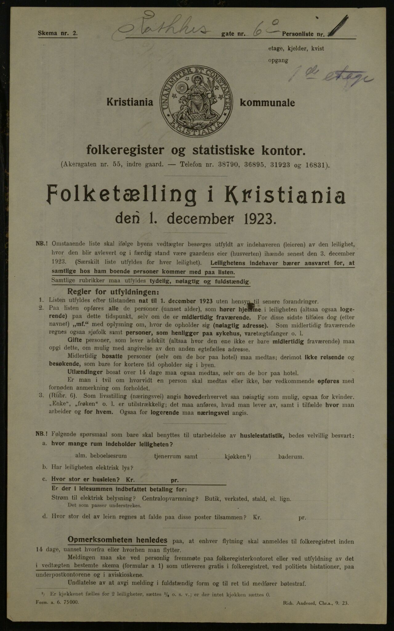 OBA, Municipal Census 1923 for Kristiania, 1923, p. 90896