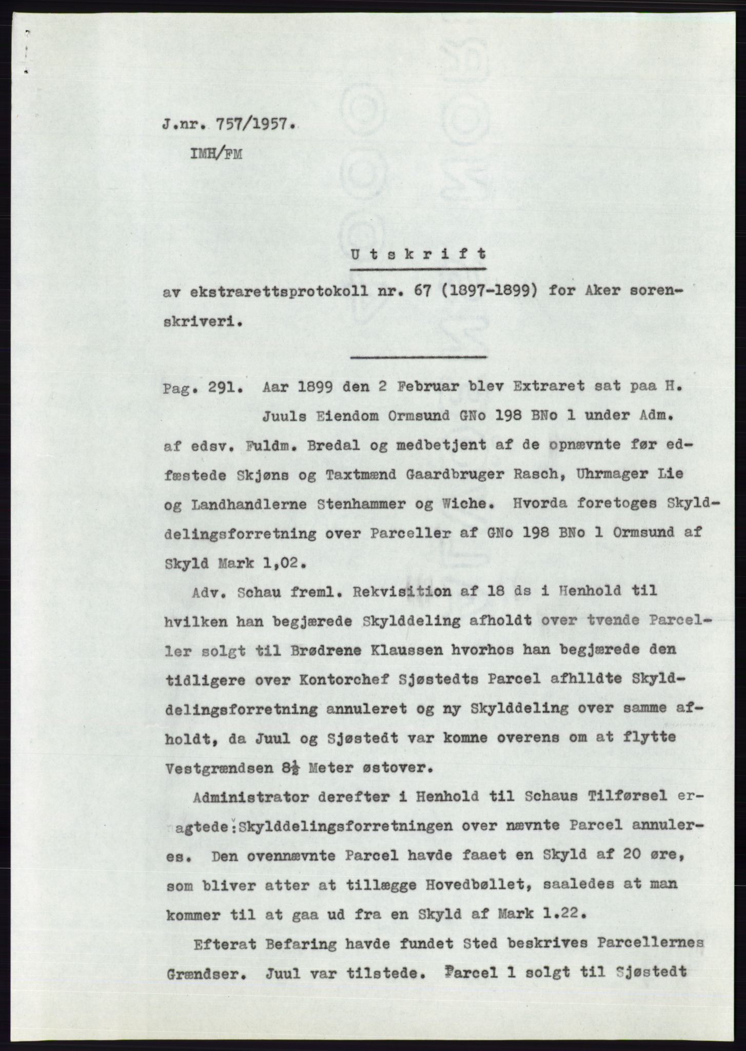 Statsarkivet i Oslo, SAO/A-10621/Z/Zd/L0006: Avskrifter, j.nr 5-792/1957, 1957, p. 461