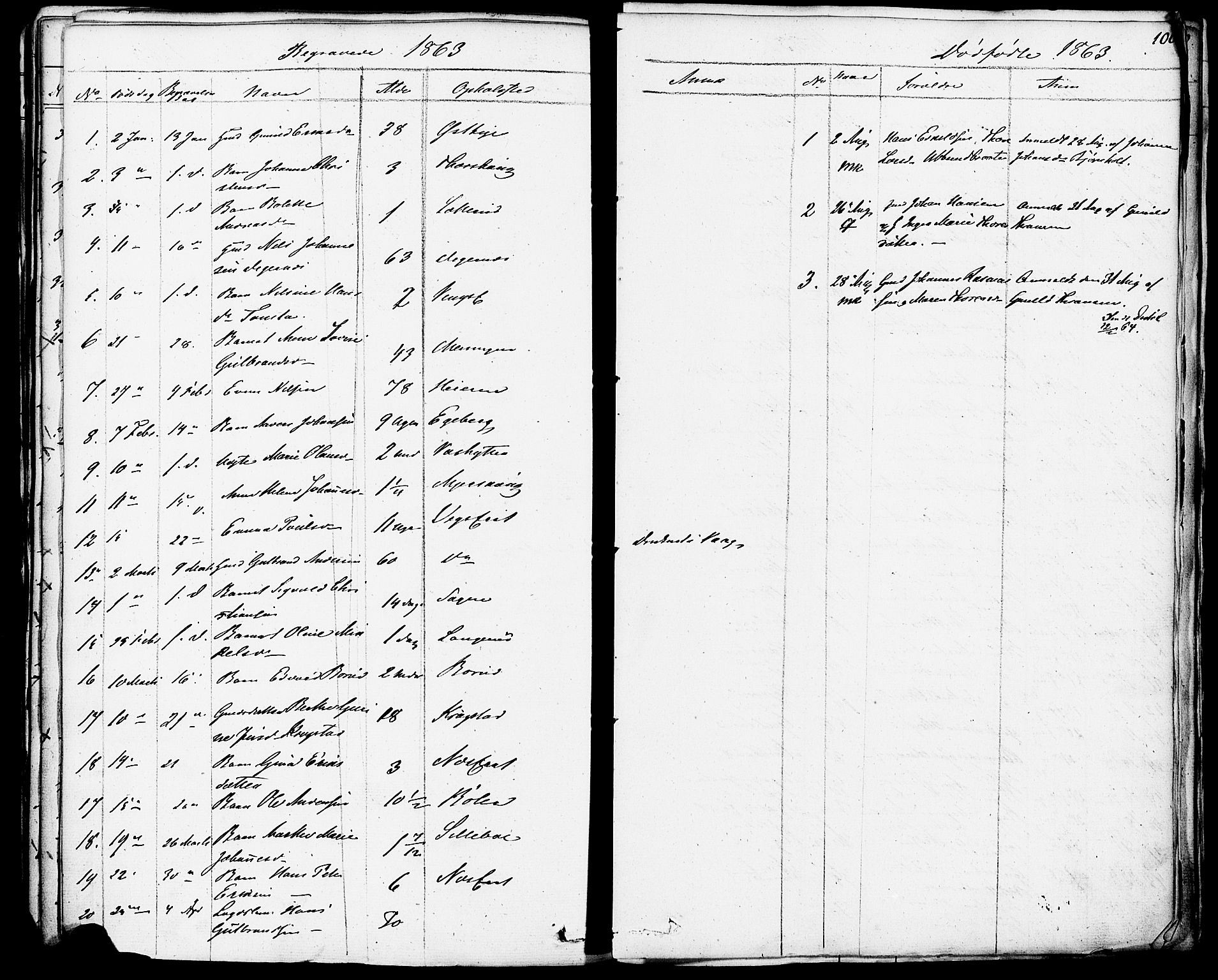 Enebakk prestekontor Kirkebøker, AV/SAO-A-10171c/F/Fa/L0013: Parish register (official) no. I 13, 1832-1882, p. 100