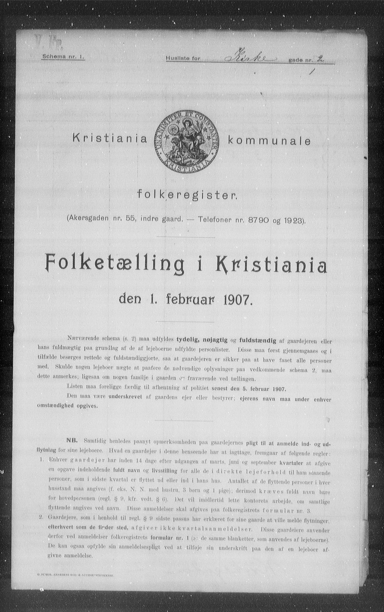 OBA, Municipal Census 1907 for Kristiania, 1907, p. 25331