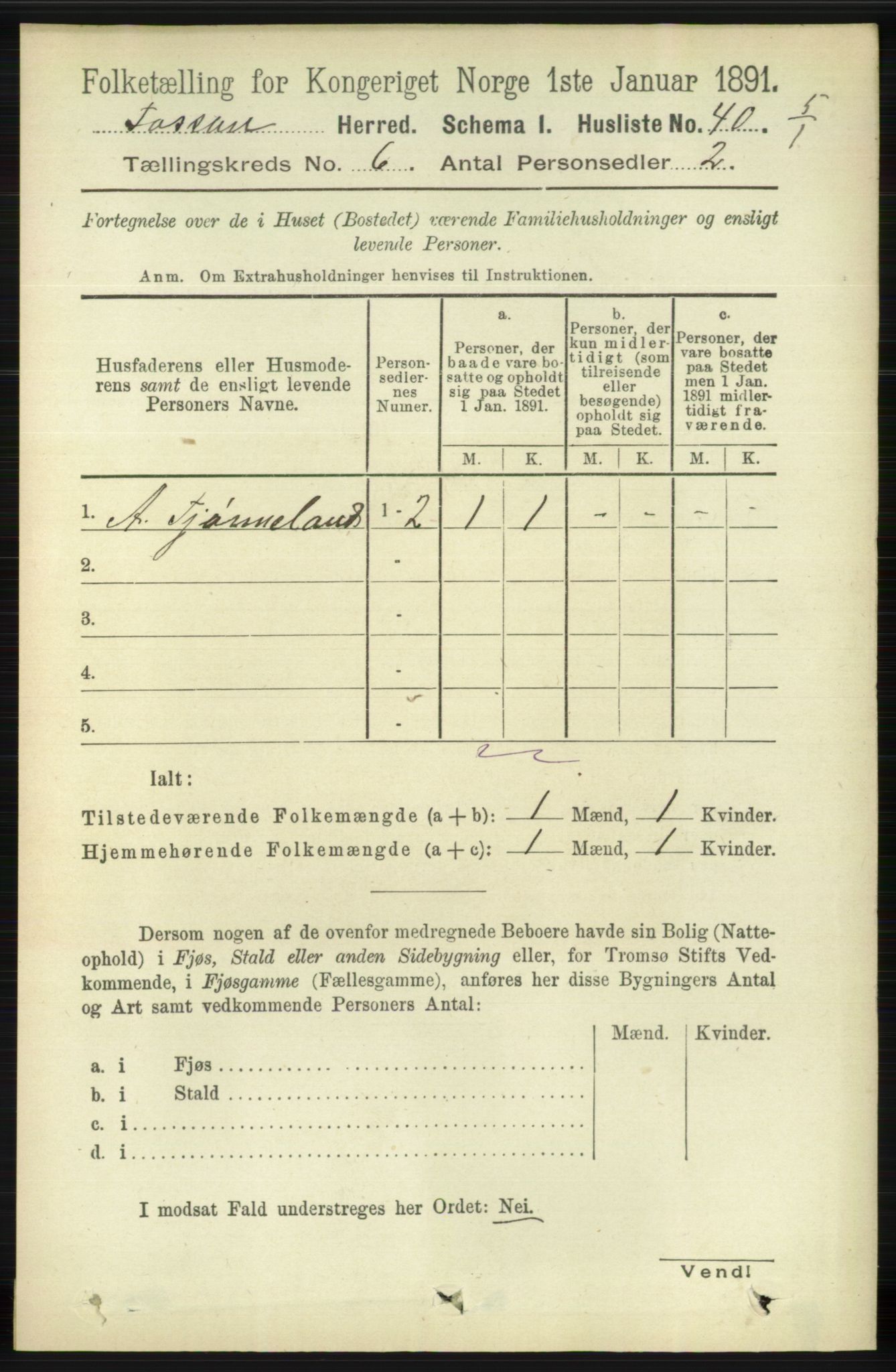 RA, 1891 census for 1129 Forsand, 1891, p. 939