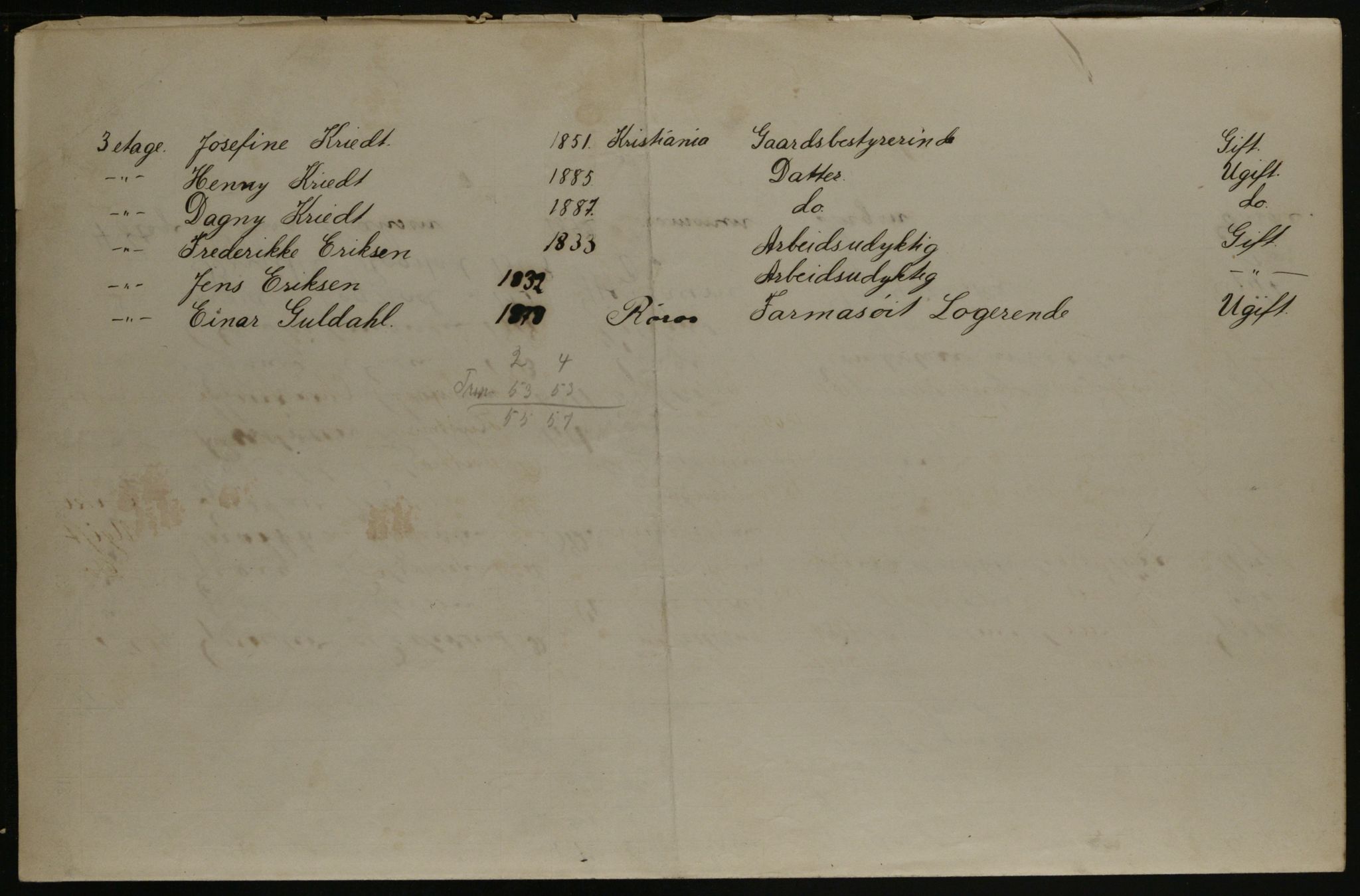 OBA, Municipal Census 1901 for Kristiania, 1901, p. 14304