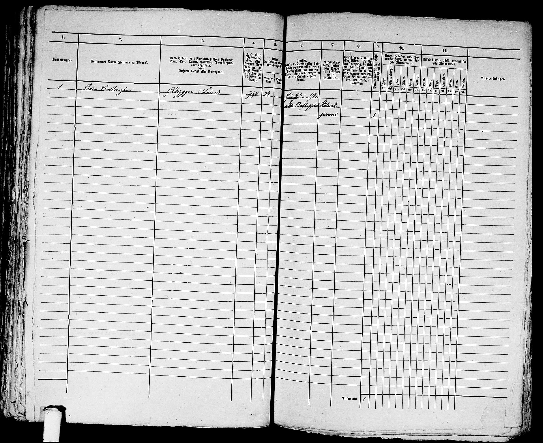 RA, 1865 census for Bergen, 1865, p. 4778