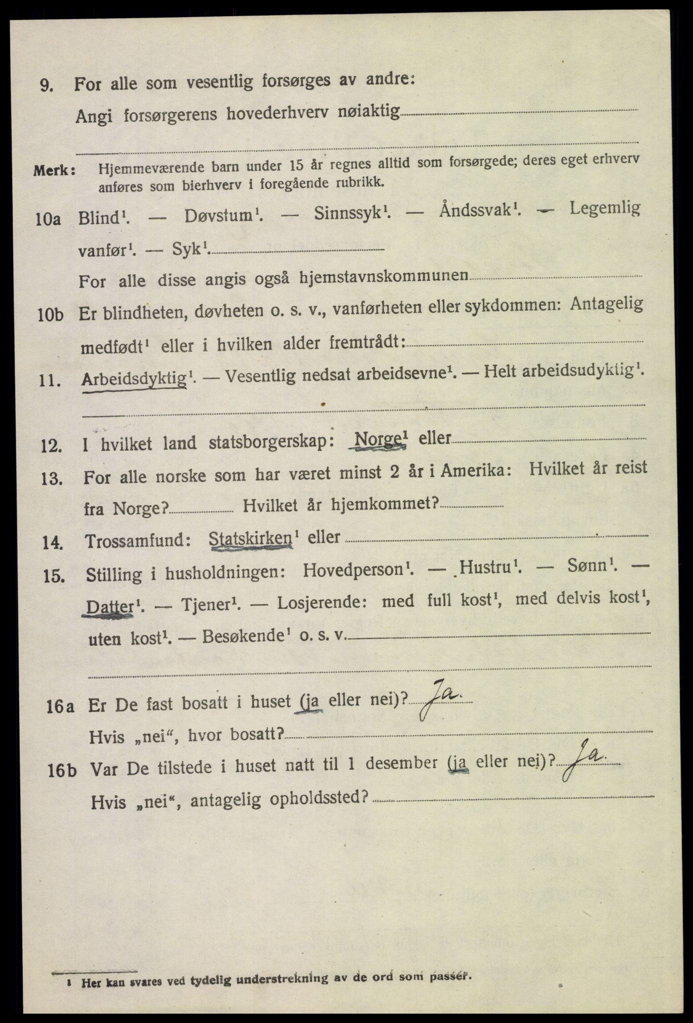 SAH, 1920 census for Tynset, 1920, p. 8295