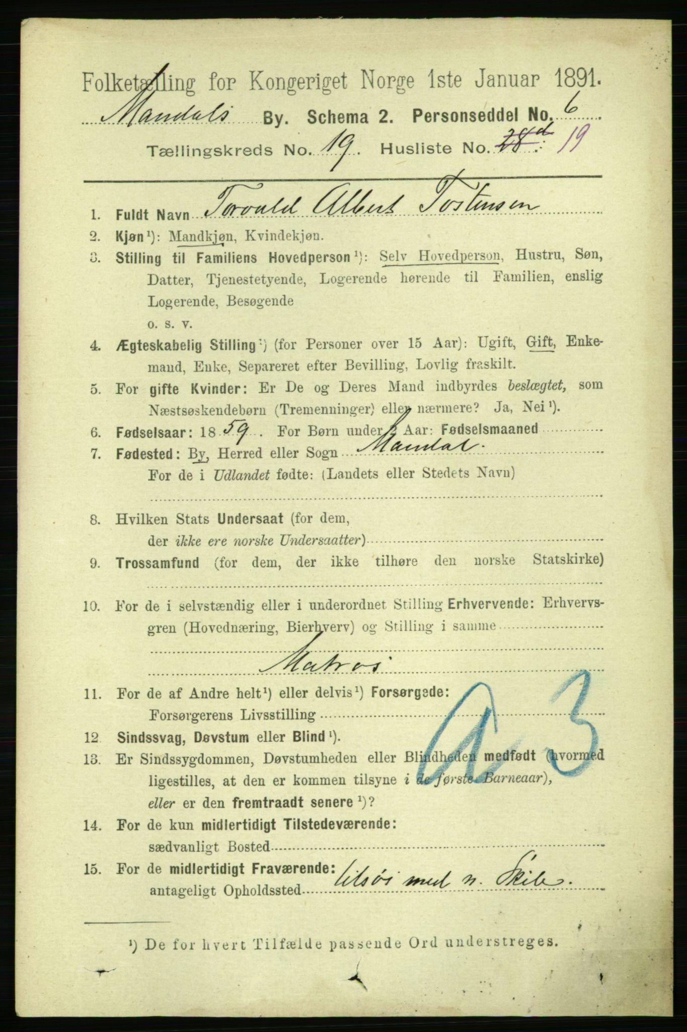 RA, 1891 census for 1002 Mandal, 1891, p. 3937