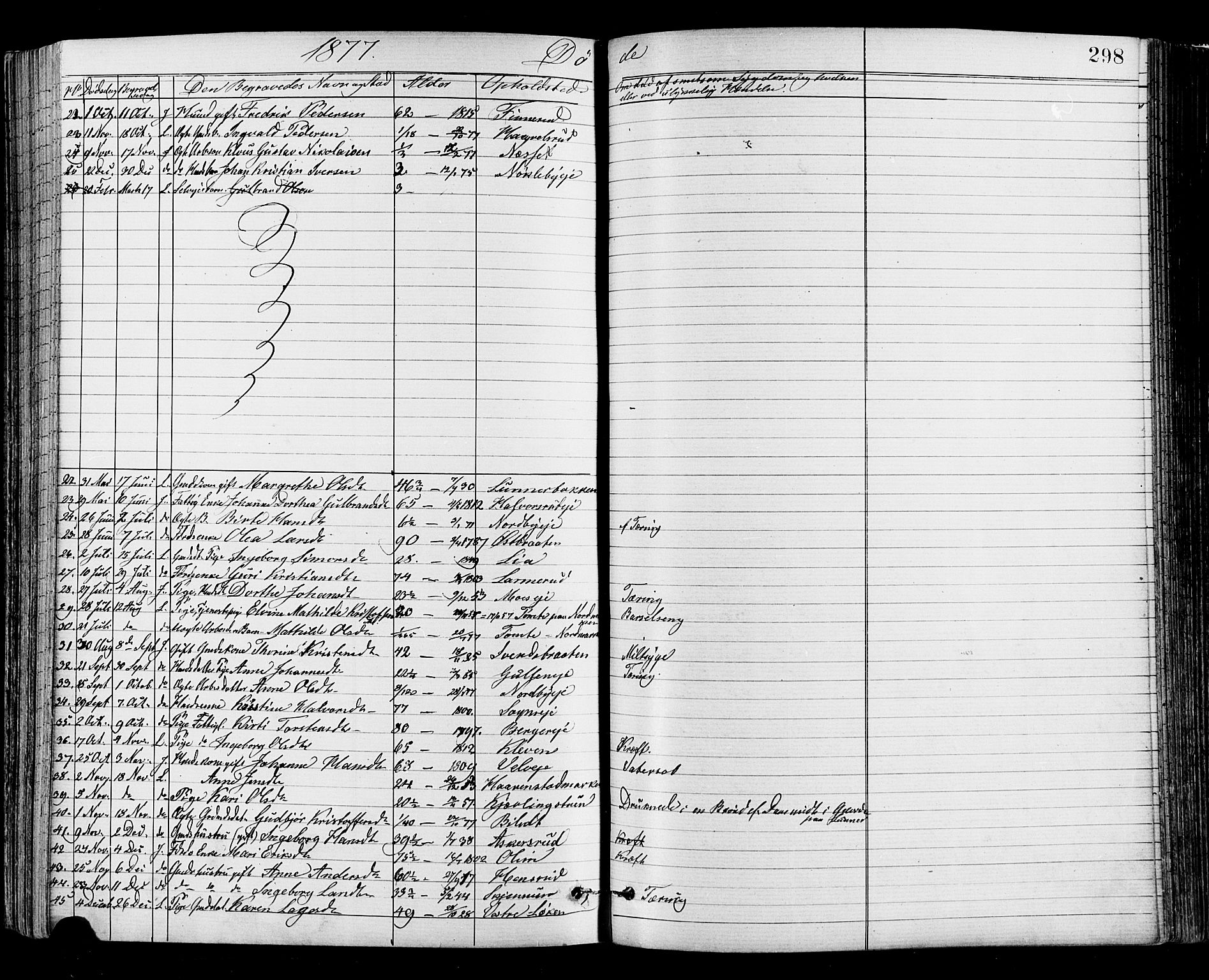 Jevnaker prestekontor, SAH/PREST-116/H/Ha/Haa/L0008: Parish register (official) no. 8, 1877-1890, p. 298