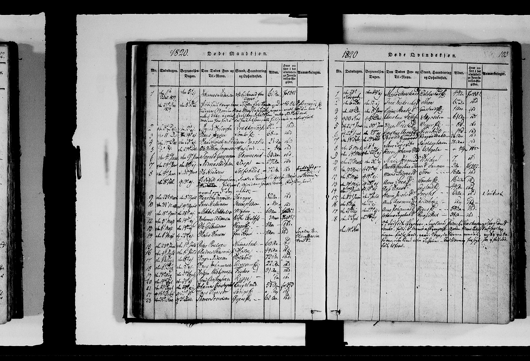 Hobøl prestekontor Kirkebøker, AV/SAO-A-2002/F/Fa/L0002: Parish register (official) no. I 2, 1814-1841, p. 103