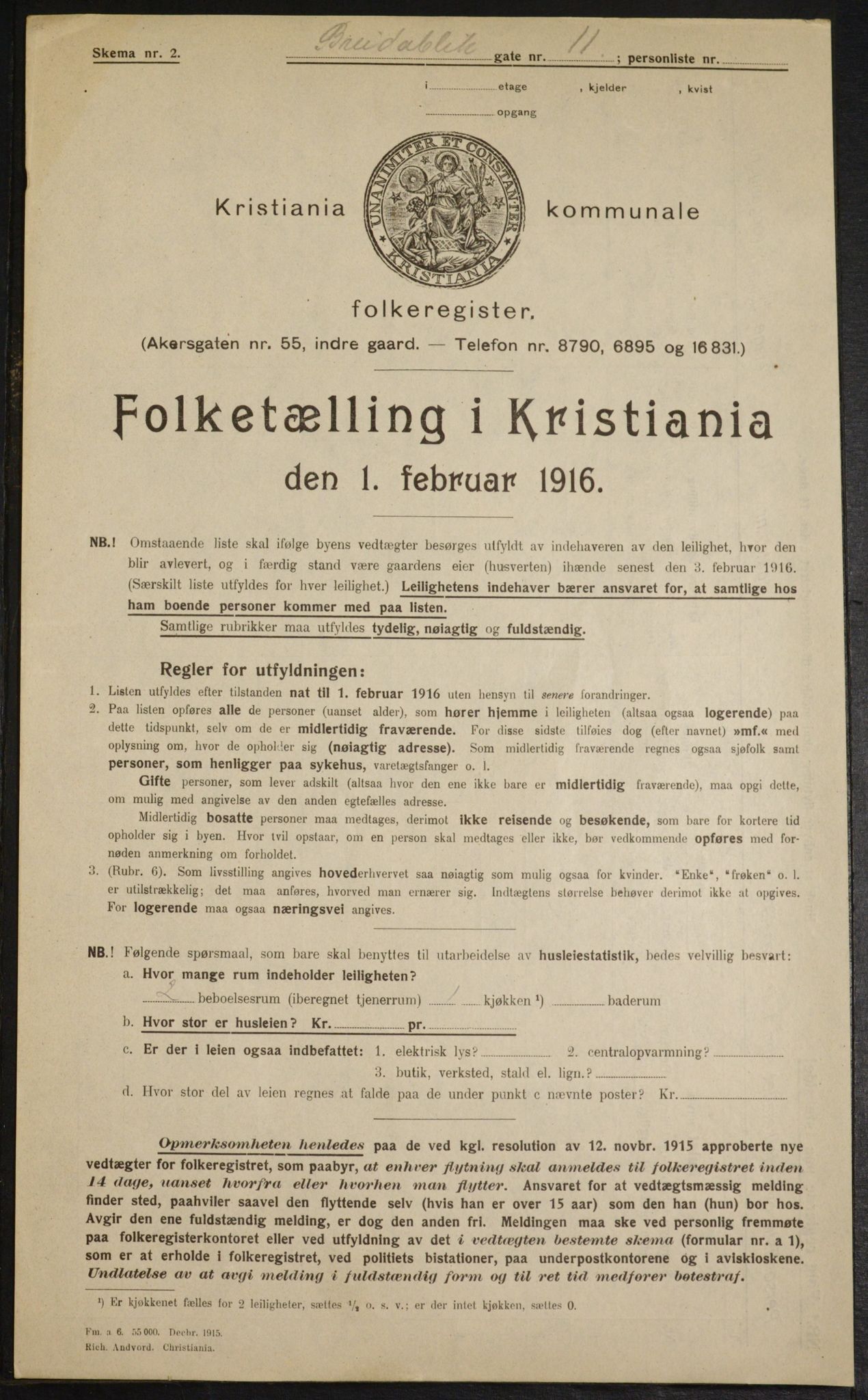 OBA, Municipal Census 1916 for Kristiania, 1916, p. 8209