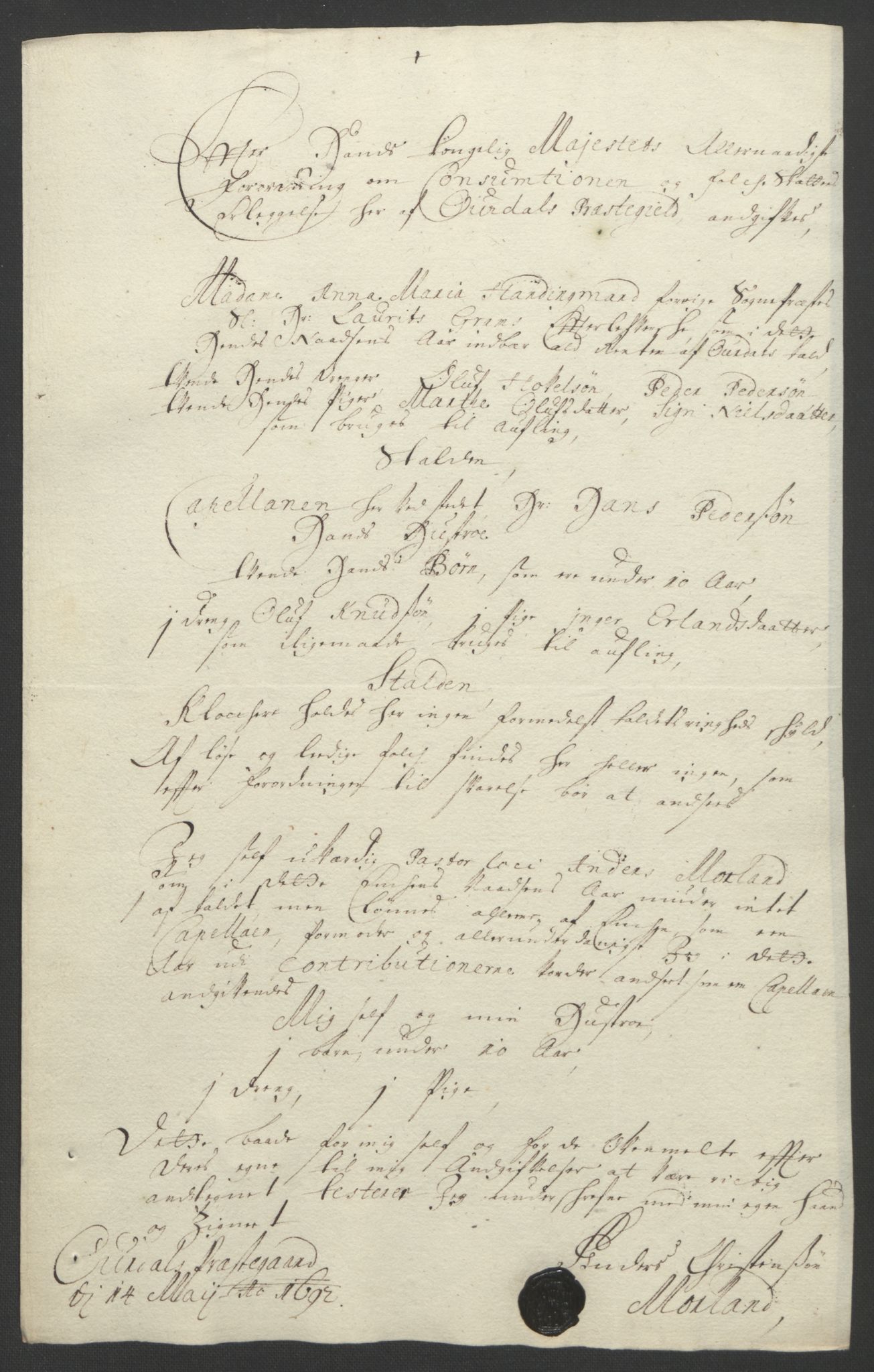 Rentekammeret inntil 1814, Reviderte regnskaper, Fogderegnskap, AV/RA-EA-4092/R18/L1291: Fogderegnskap Hadeland, Toten og Valdres, 1692, p. 129