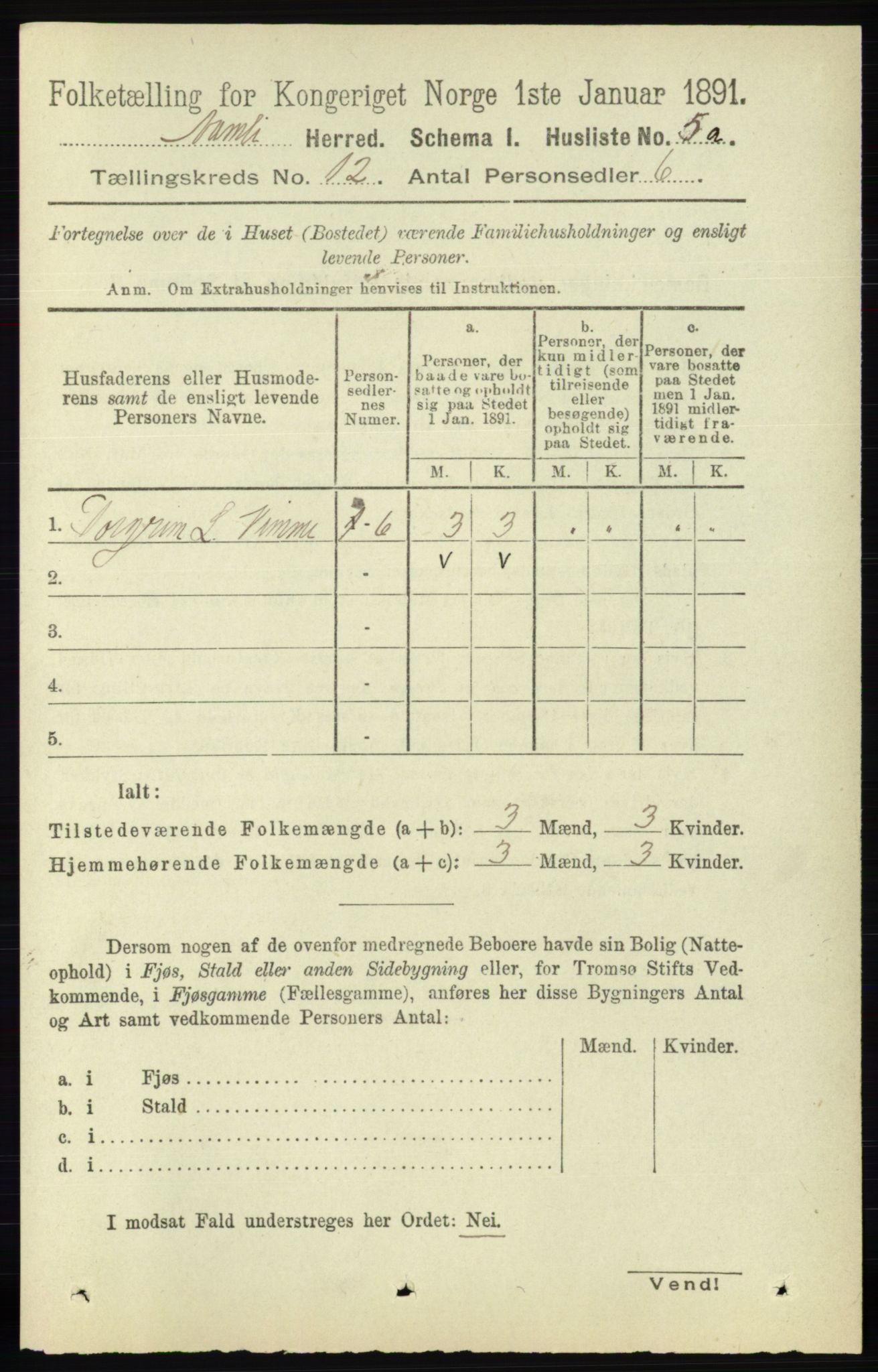 RA, 1891 census for 0929 Åmli, 1891, p. 2022