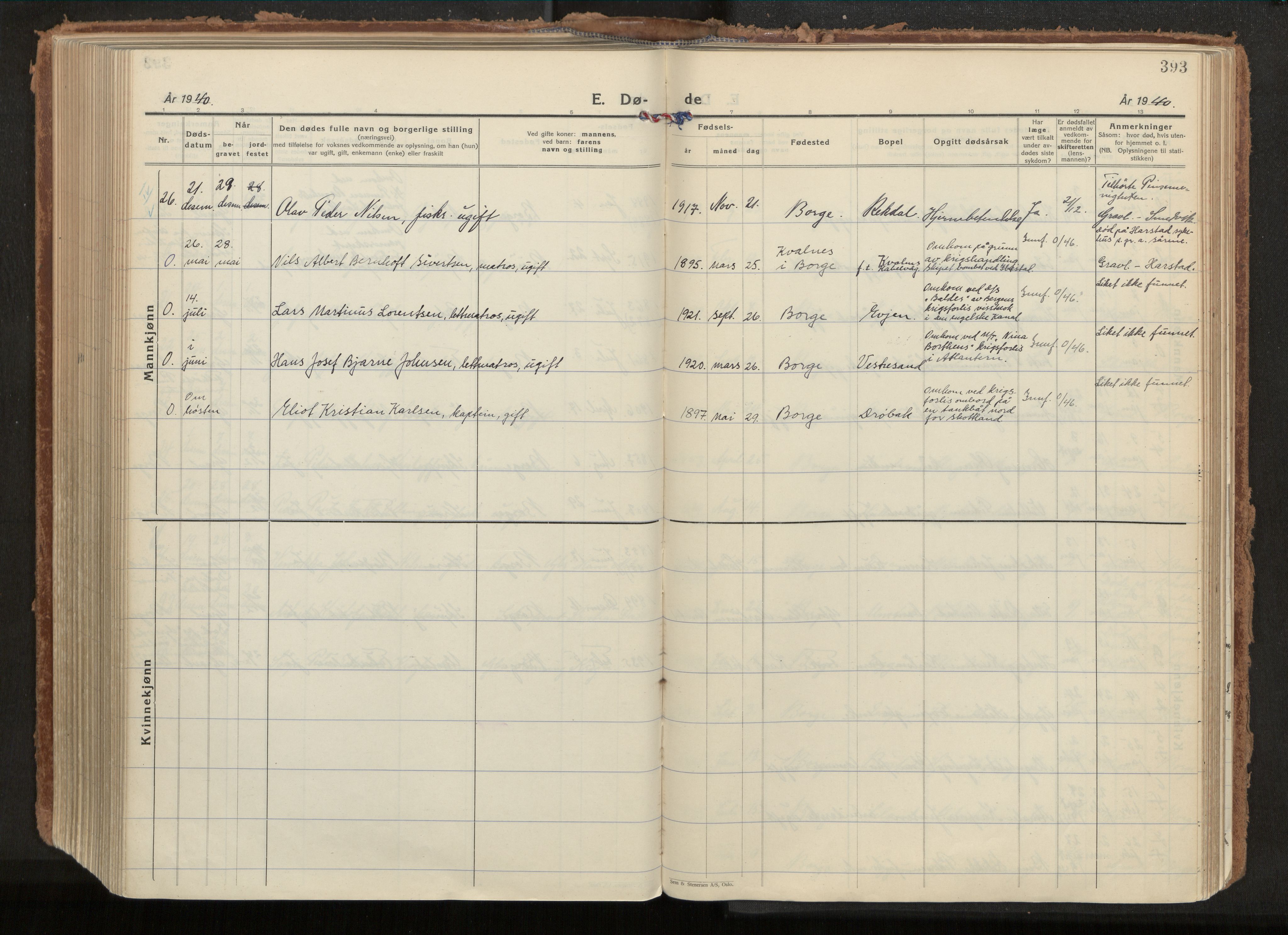 Ministerialprotokoller, klokkerbøker og fødselsregistre - Nordland, AV/SAT-A-1459/880/L1137: Parish register (official) no. 880A11, 1927-1944, p. 393