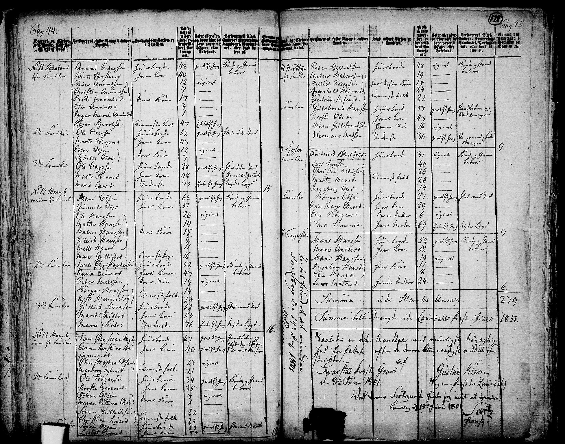 RA, 1801 census for 0728P Lardal, 1801, p. 127b-128a