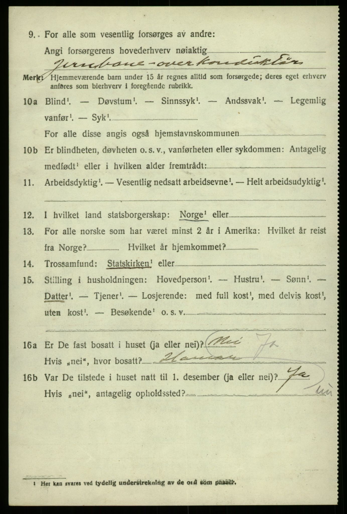 SAB, 1920 census for Haus, 1920, p. 9389