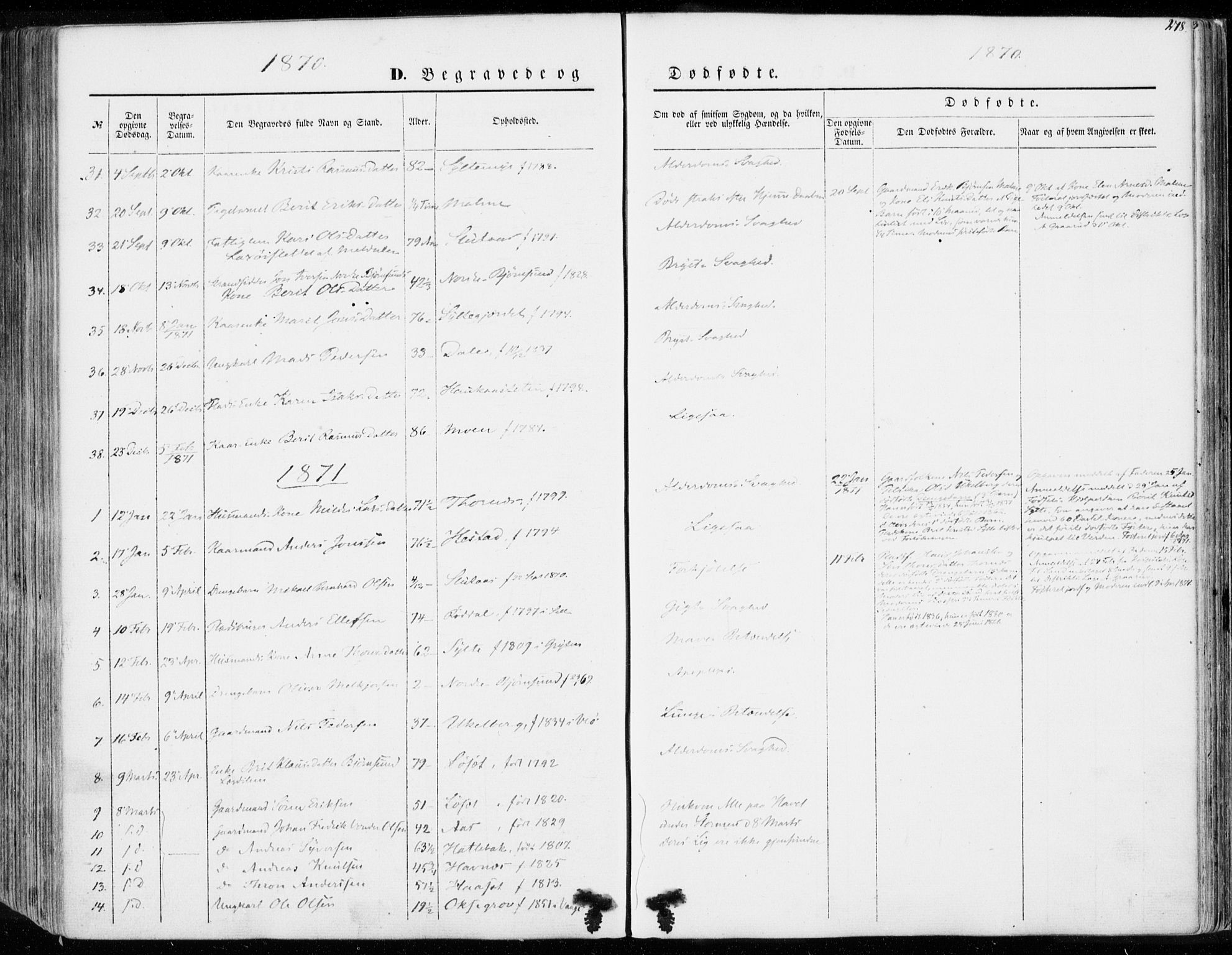 Ministerialprotokoller, klokkerbøker og fødselsregistre - Møre og Romsdal, AV/SAT-A-1454/565/L0748: Parish register (official) no. 565A02, 1845-1872, p. 278