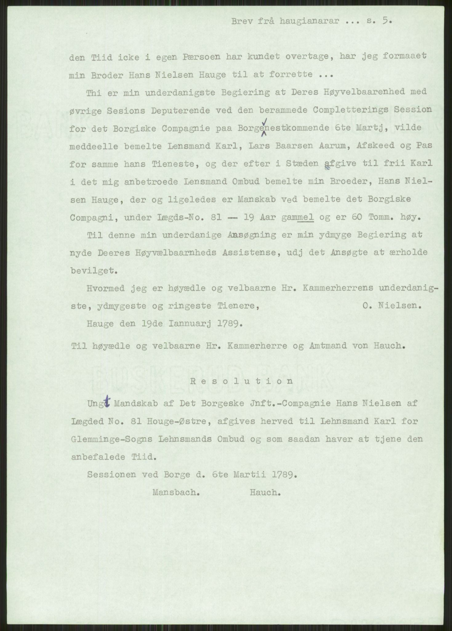 Samlinger til kildeutgivelse, Haugianerbrev, AV/RA-EA-6834/F/L0001: Haugianerbrev I: 1760-1804, 1760-1804, p. 5