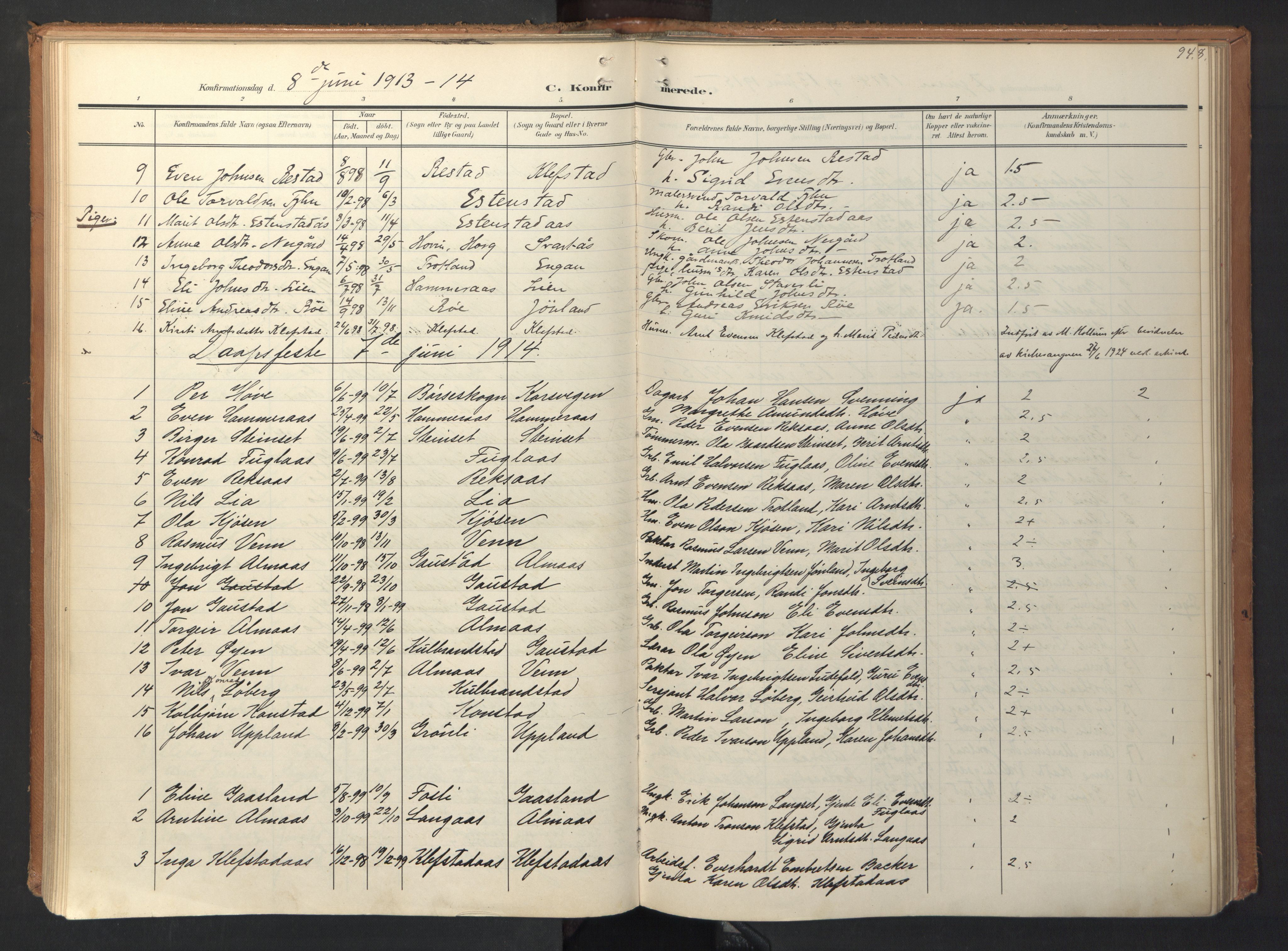 Ministerialprotokoller, klokkerbøker og fødselsregistre - Sør-Trøndelag, SAT/A-1456/694/L1128: Parish register (official) no. 694A02, 1906-1931, p. 94
