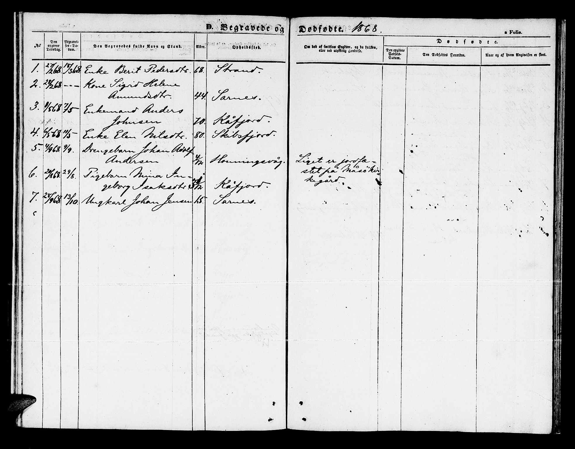 Måsøy sokneprestkontor, AV/SATØ-S-1348/H/Hb/L0003klokker: Parish register (copy) no. 3, 1861-1886