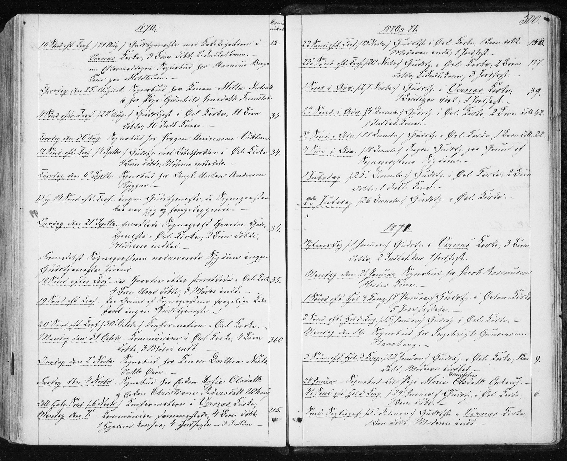 Ministerialprotokoller, klokkerbøker og fødselsregistre - Sør-Trøndelag, SAT/A-1456/659/L0737: Parish register (official) no. 659A07, 1857-1875, p. 500