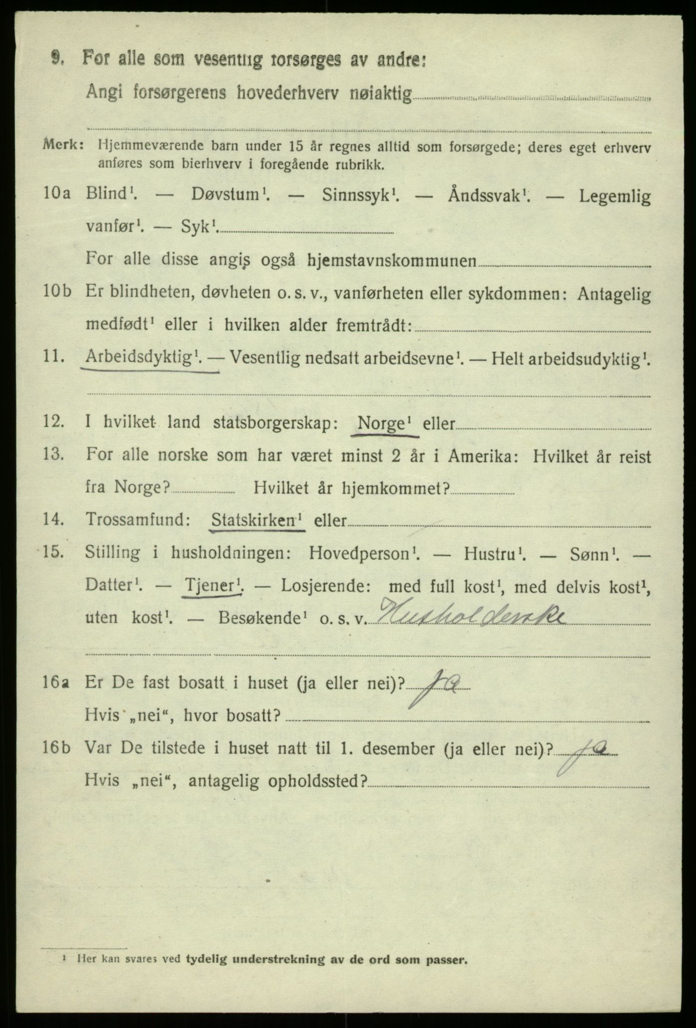 SAB, 1920 census for Haus, 1920, p. 8840