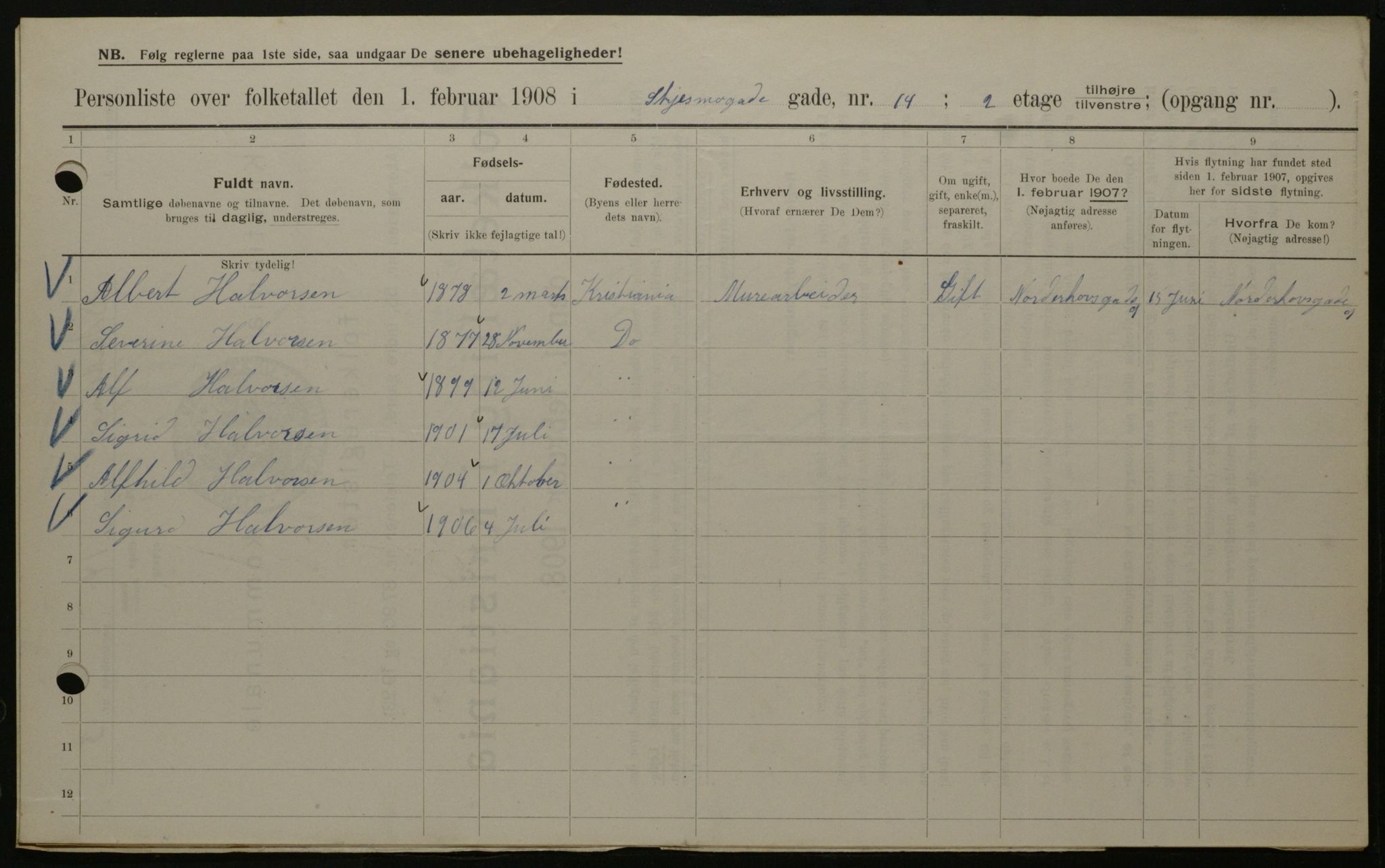 OBA, Municipal Census 1908 for Kristiania, 1908, p. 85891