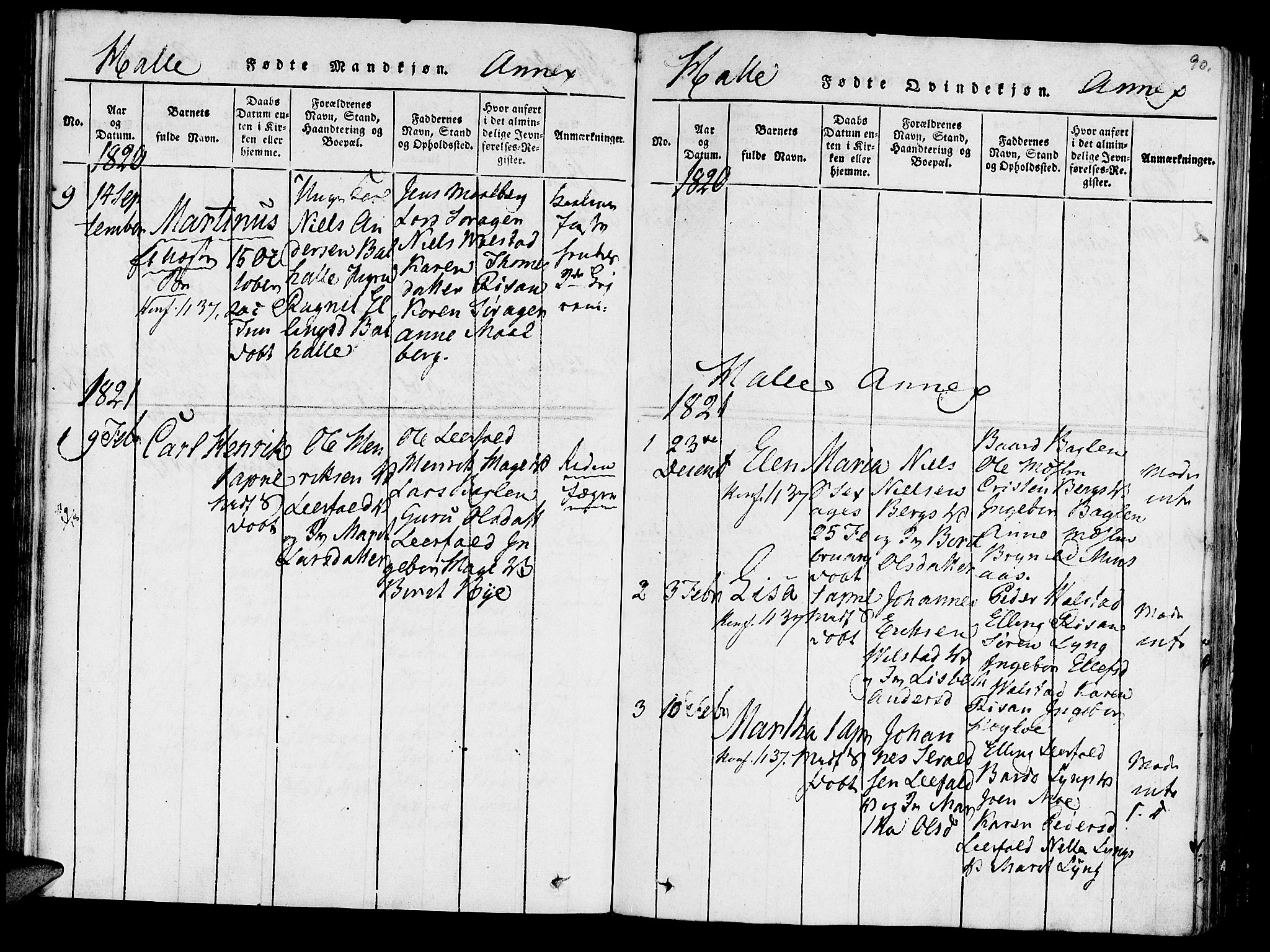 Ministerialprotokoller, klokkerbøker og fødselsregistre - Nord-Trøndelag, SAT/A-1458/723/L0234: Parish register (official) no. 723A05 /3, 1817-1821, p. 90