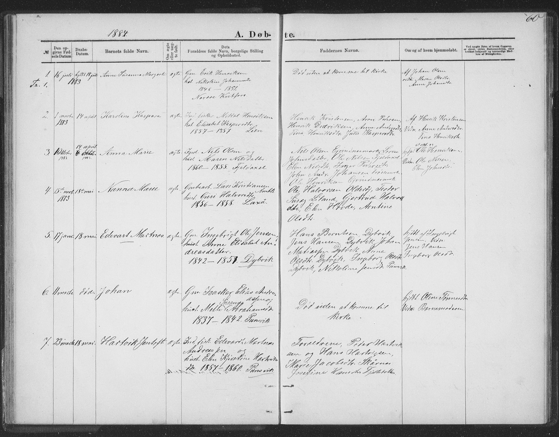Ministerialprotokoller, klokkerbøker og fødselsregistre - Nordland, SAT/A-1459/863/L0913: Parish register (copy) no. 863C03, 1877-1885, p. 60