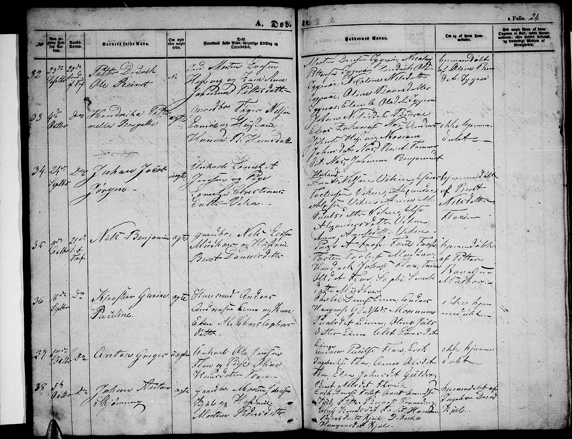 Ministerialprotokoller, klokkerbøker og fødselsregistre - Nordland, AV/SAT-A-1459/816/L0251: Parish register (copy) no. 816C01, 1852-1870, p. 24