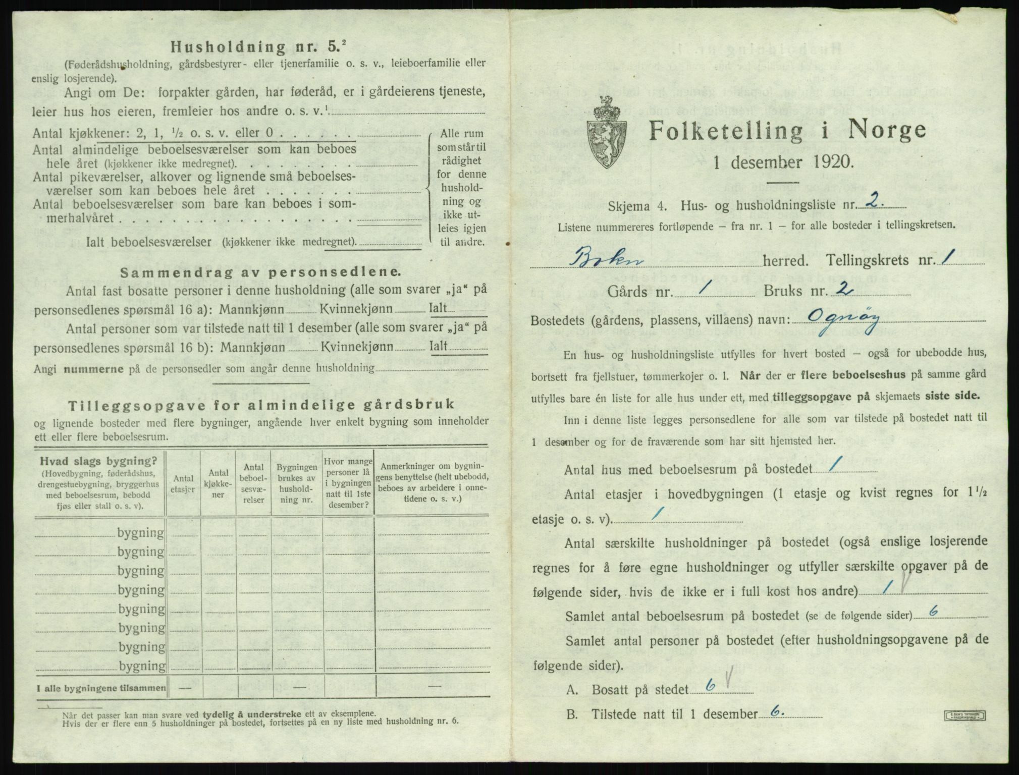 SAST, 1920 census for Bokn, 1920, p. 24